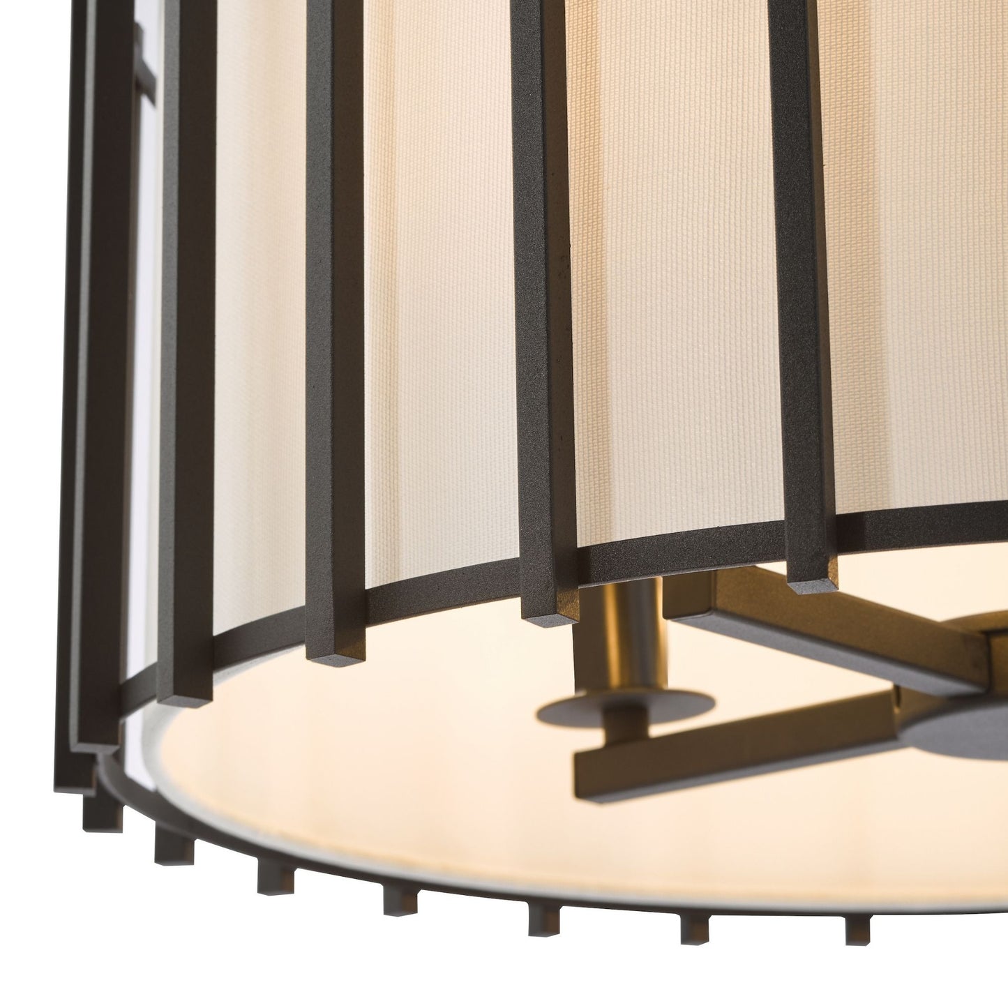 Cagliari 4 Light Matte Black & Ivory Pendant Ceiling Light