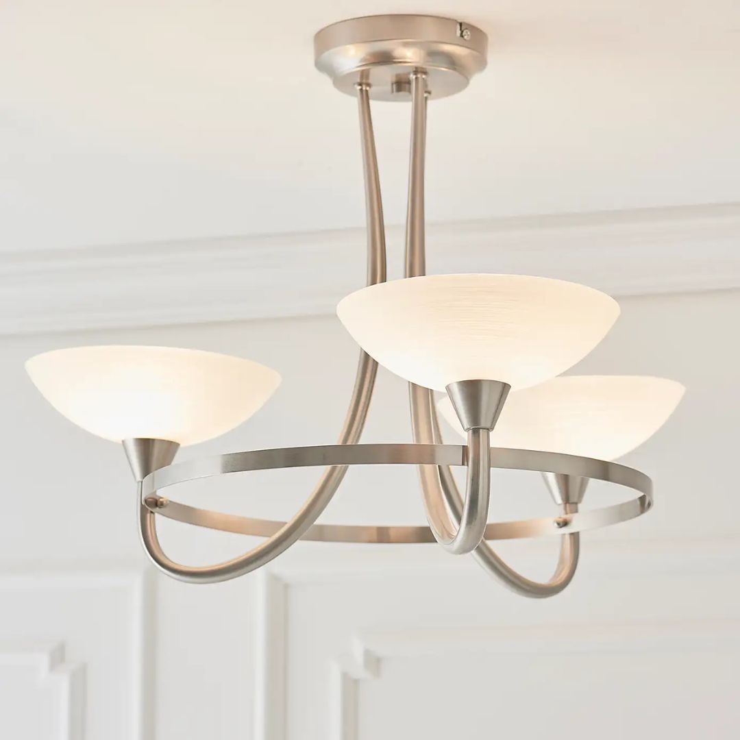 Cagney 3 Light Ceiling Light Satin Chrome