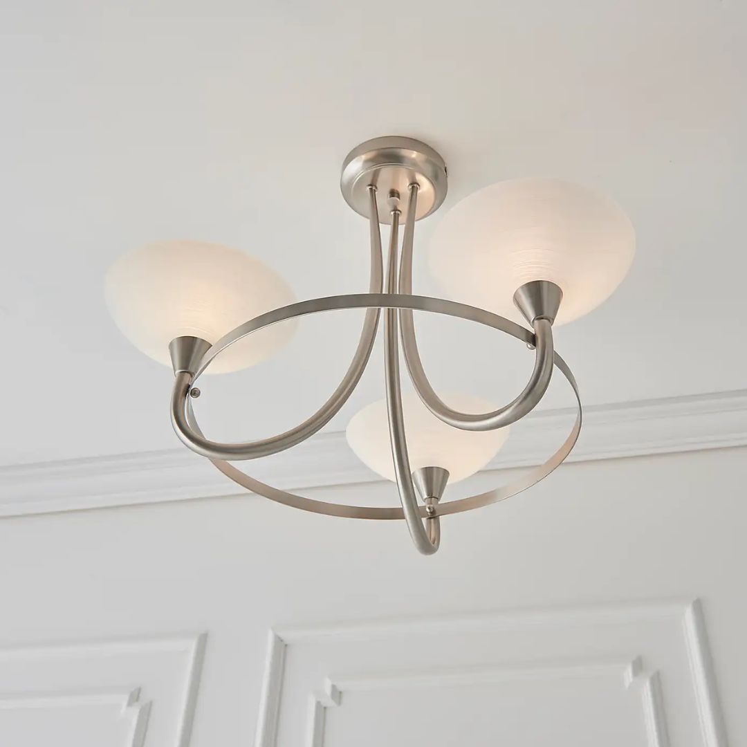 Cagney 3 Light Ceiling Light Satin Chrome