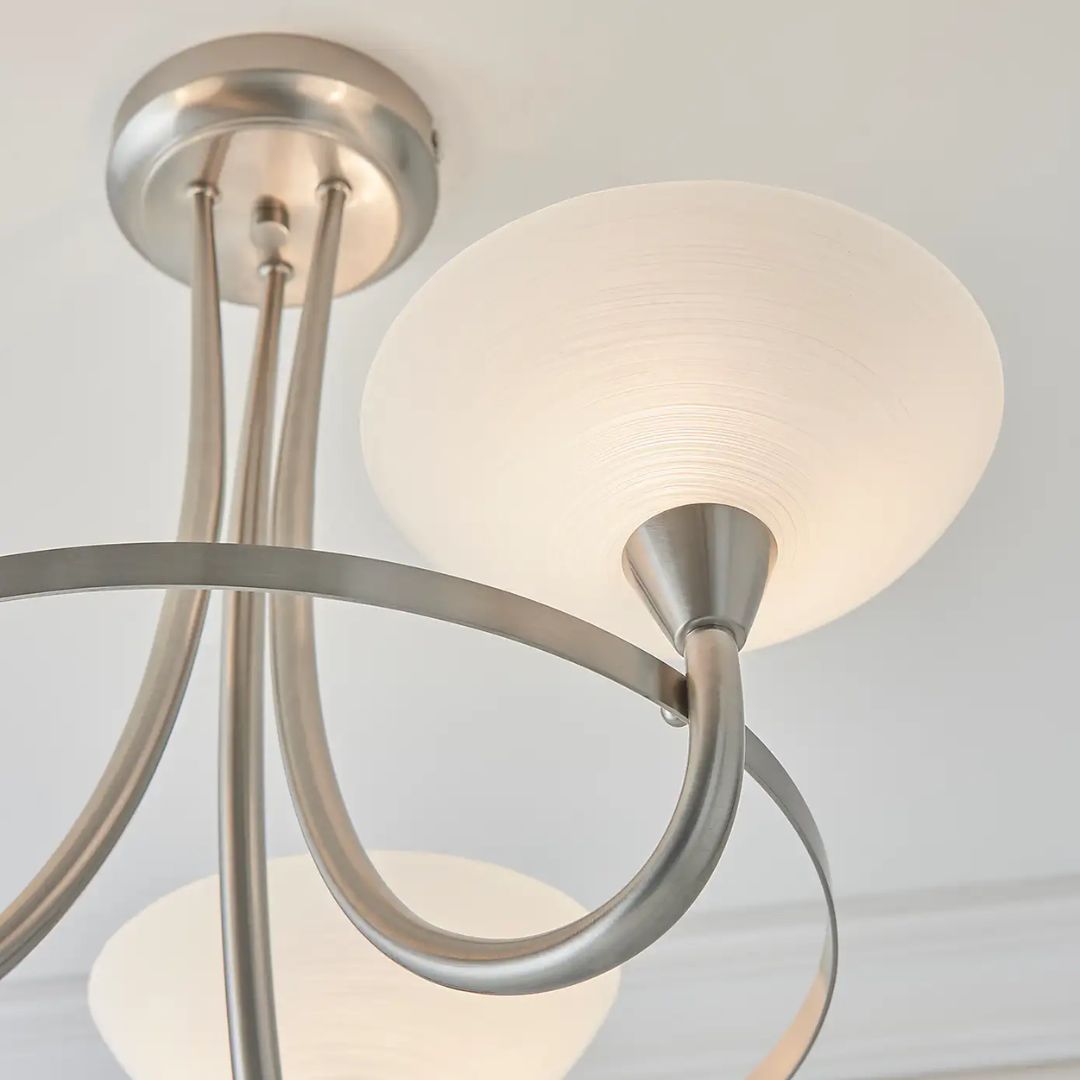 Cagney 3 Light Ceiling Light Satin Chrome