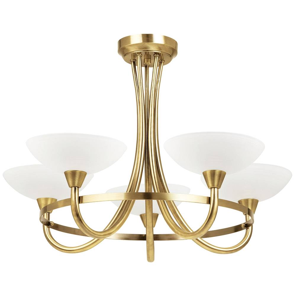 Cagney 5 Light Ceiling Light Antique Brass