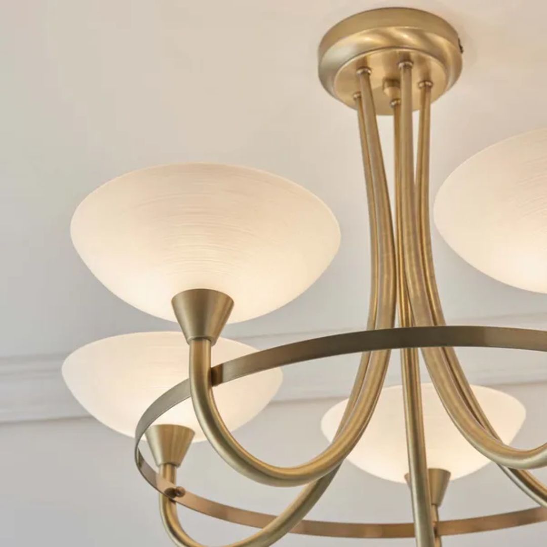 Cagney 5 Light Ceiling Light Antique Brass