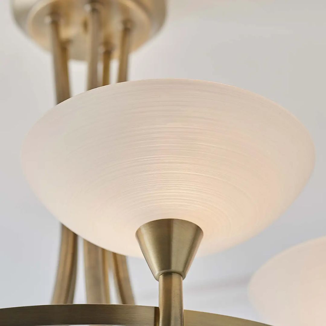 Cagney 5 Light Ceiling Light Antique Brass