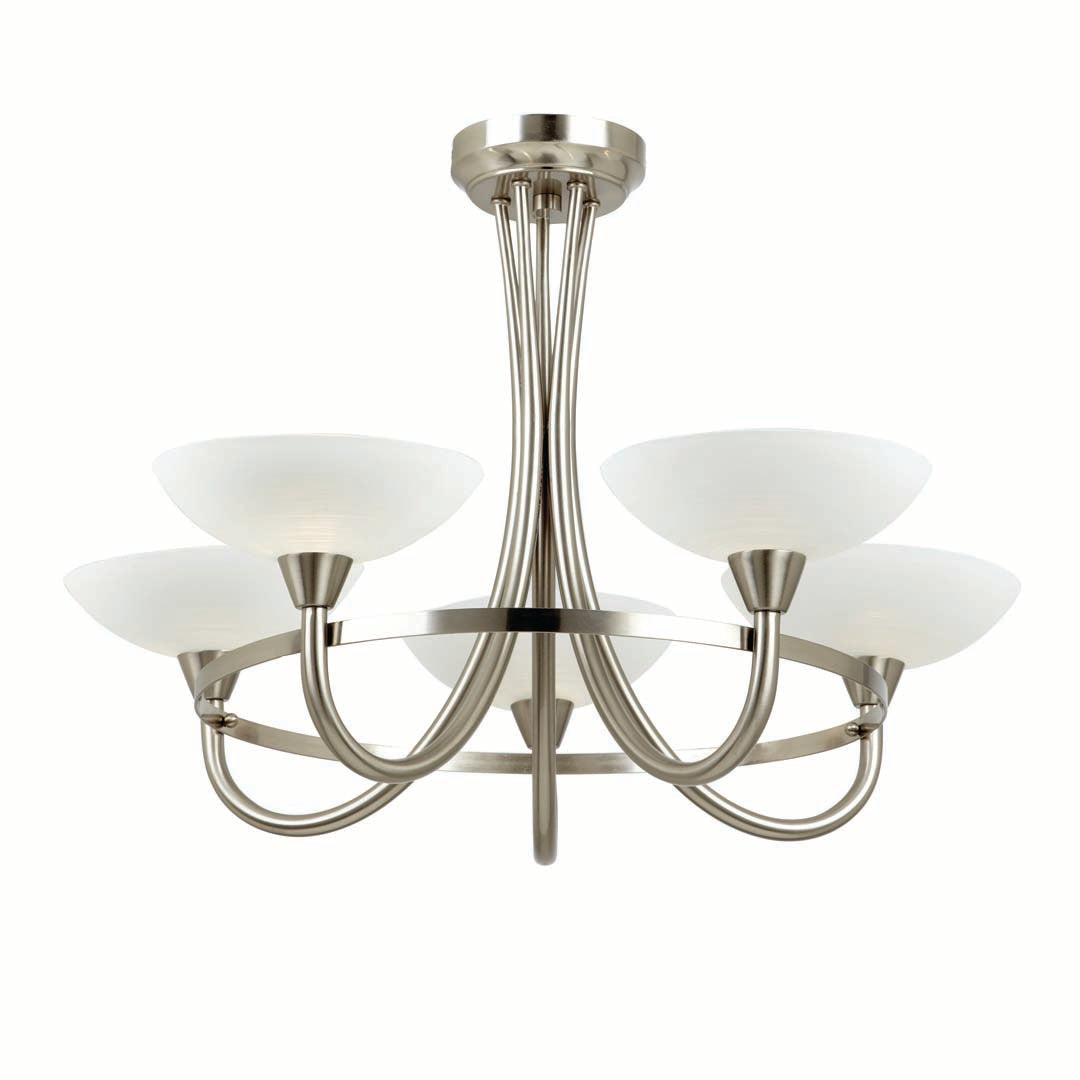 Cagney 5 Light Ceiling Light Satin Chrome