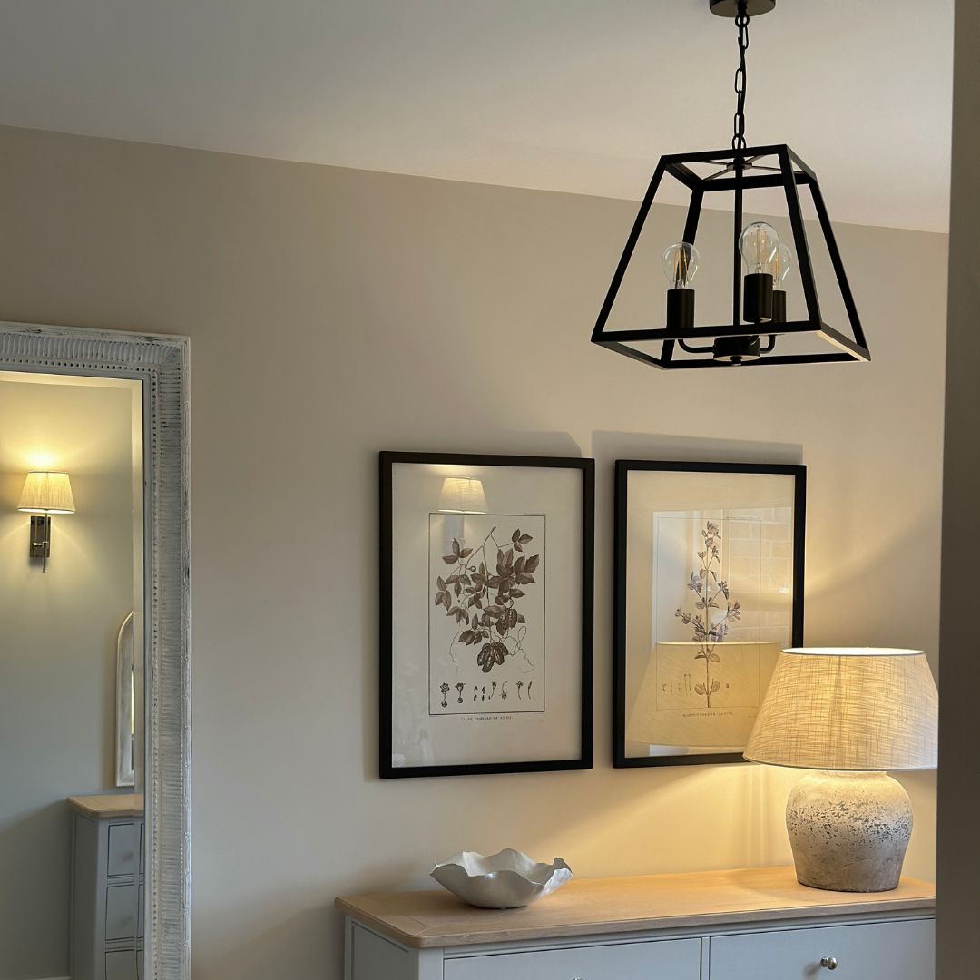 Charley 3-Light Black Lantern Ceiling Pendant