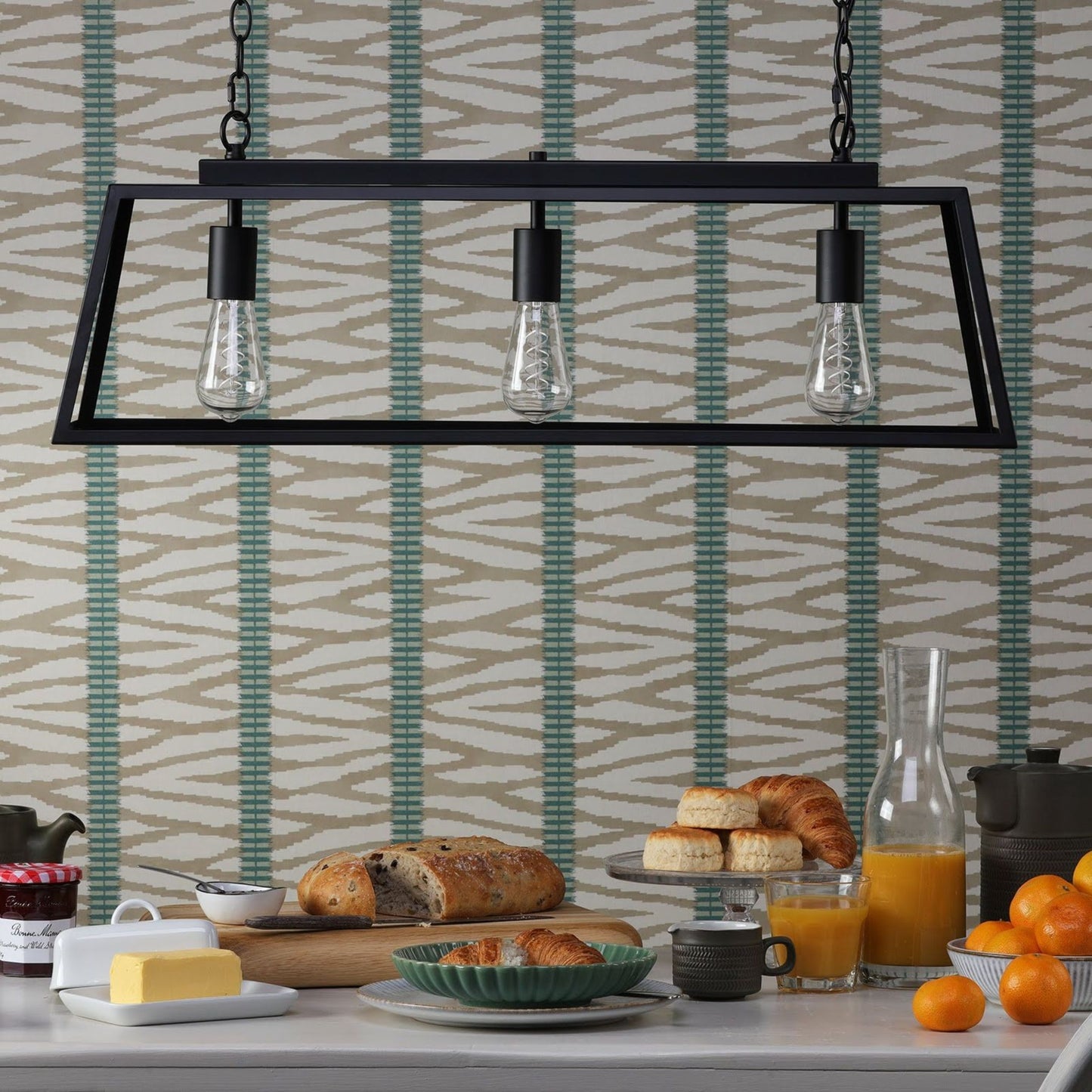 Charley 3 Light Matte Black Ceiling Pendant Bar