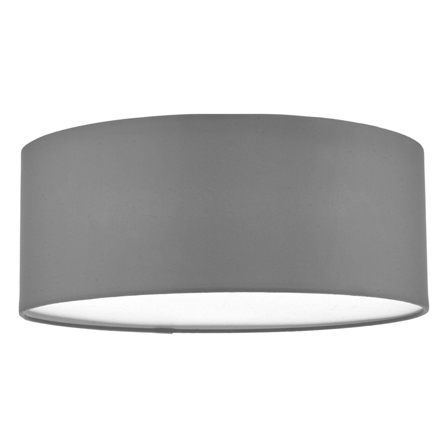 Cierro Grey Drum 3 Light Flush Ceiling Light with Diffuser