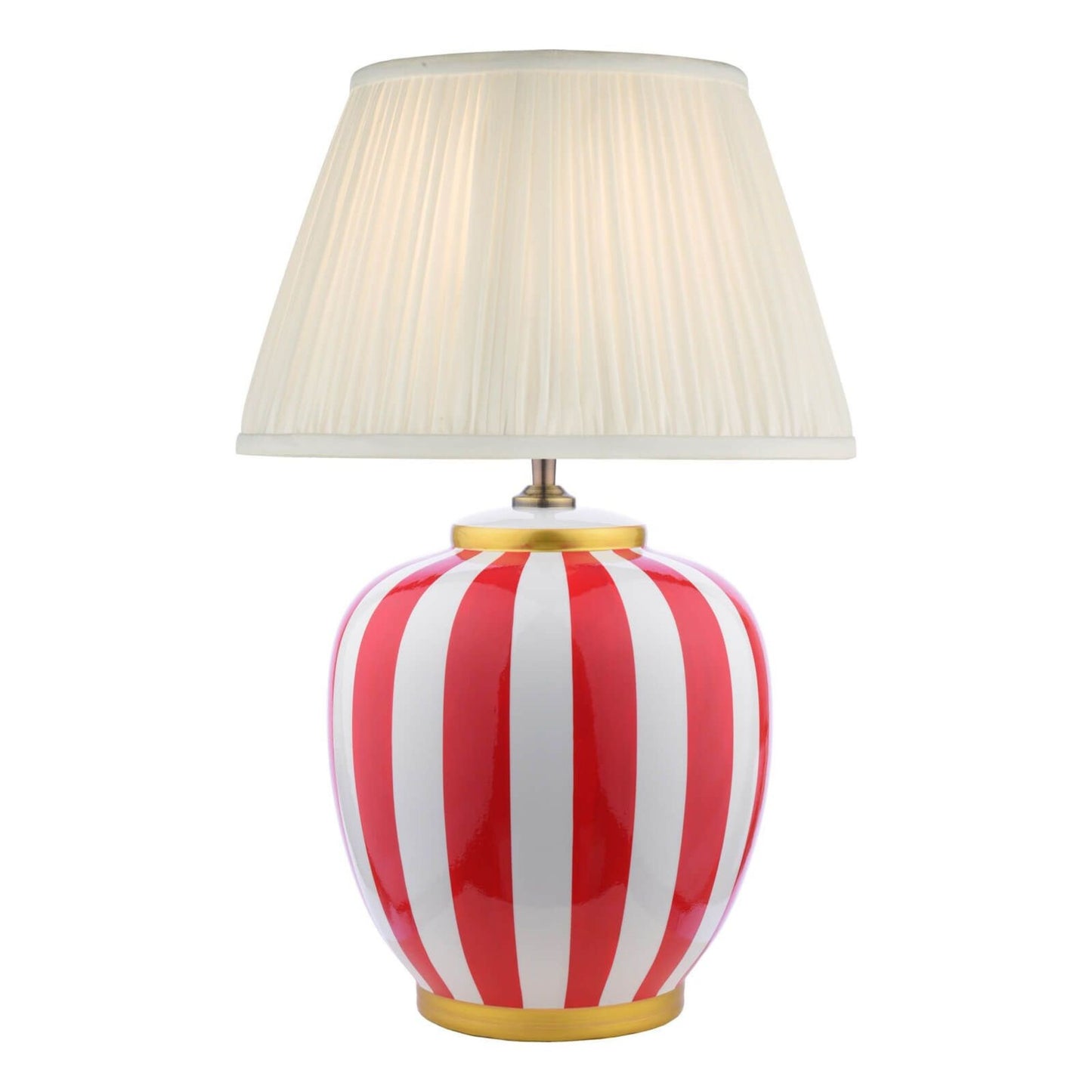 Circus Red & White Ceramic Table Lamp