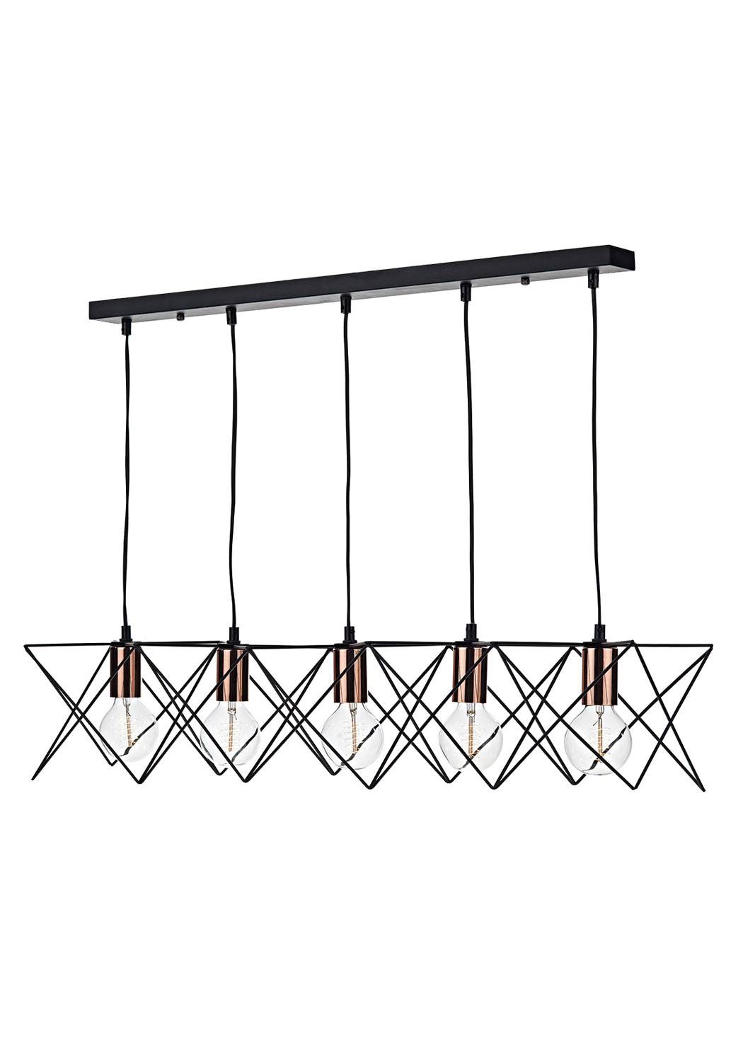 Midi 5 Light Bar Pendant Black