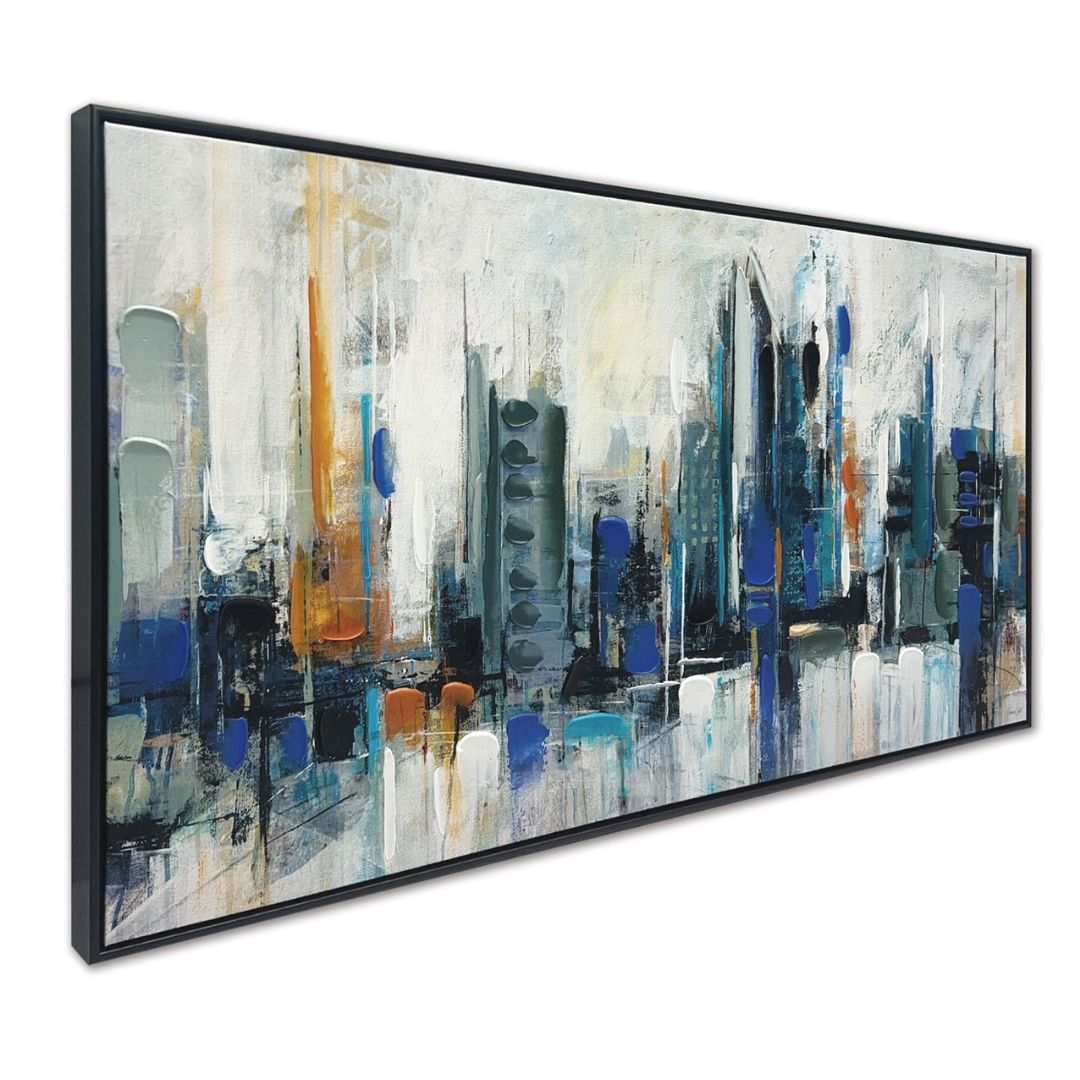 City Skyline I Framed Canvas Wall Art 50x100
