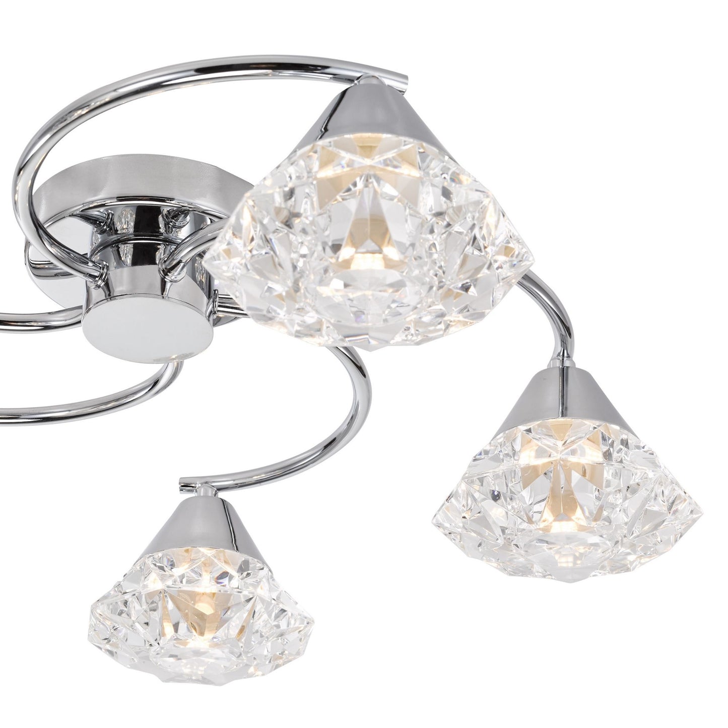 Dilys 5 Light Polished Chrome Semi Flush Ceiling Light