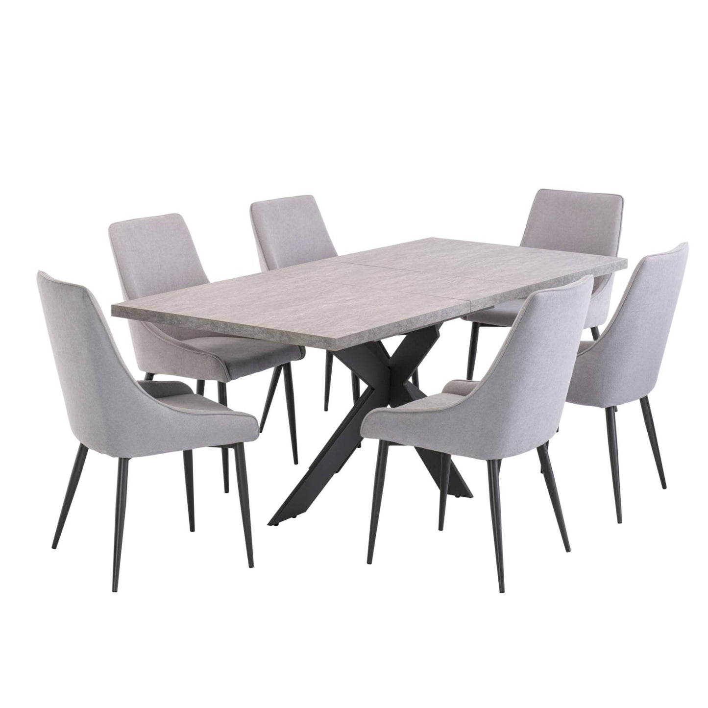Berlin 6 Seat Dining Set in Grey