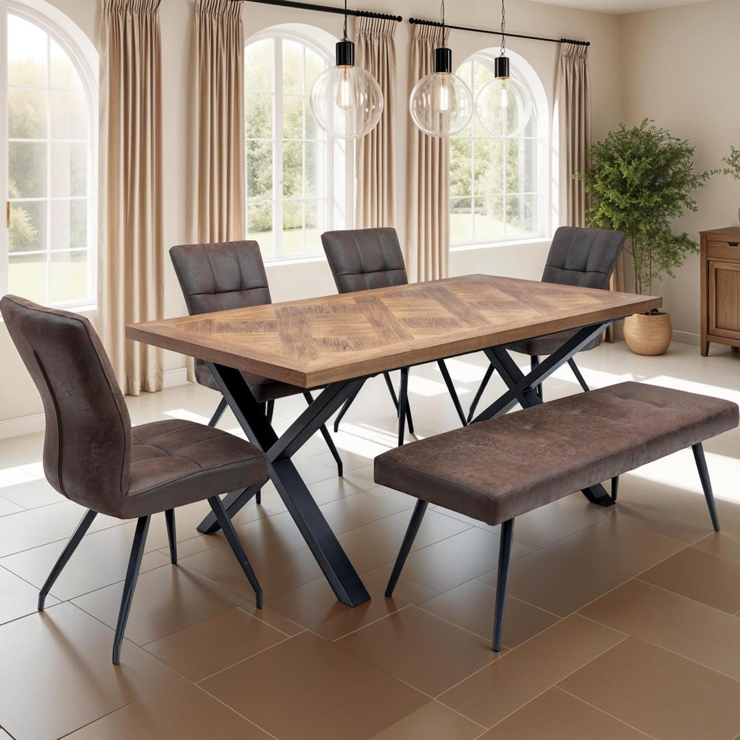 Montana 1.8M Dining Set with 4 Chairs 1 Bench