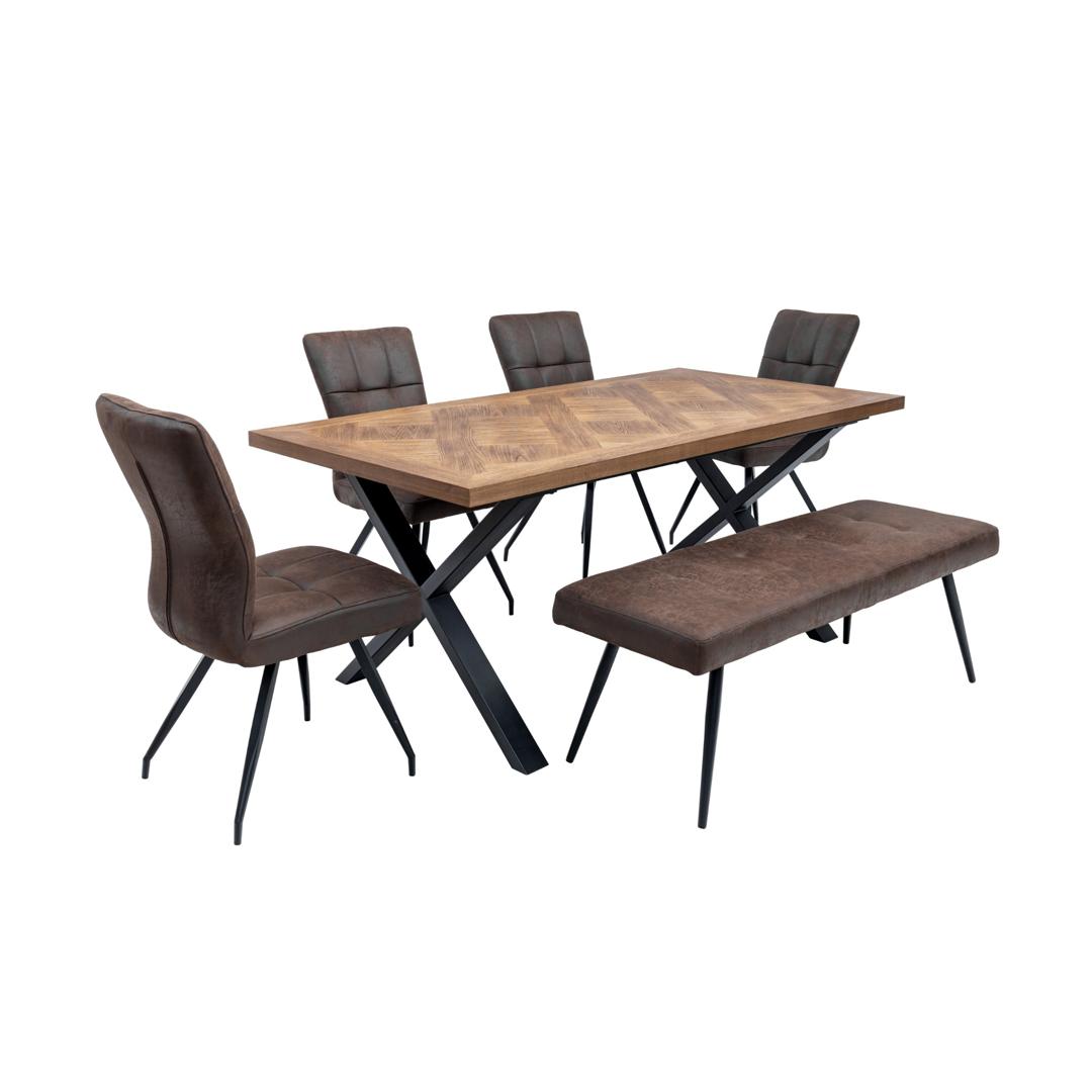 Montana 1.8M Dining Set with 4 Chairs 1 Bench