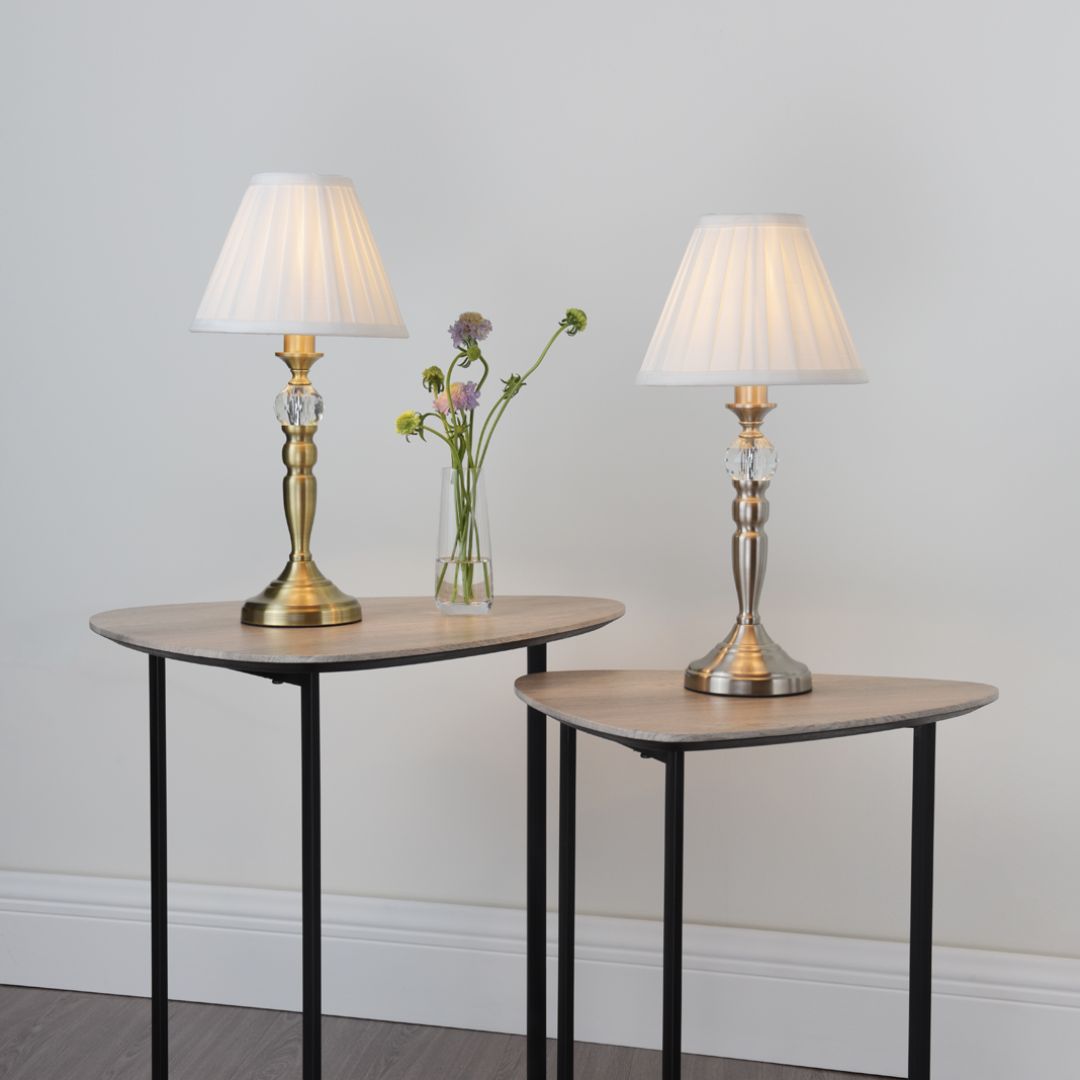 Edwina Satin Chrome Touch Table Lamp