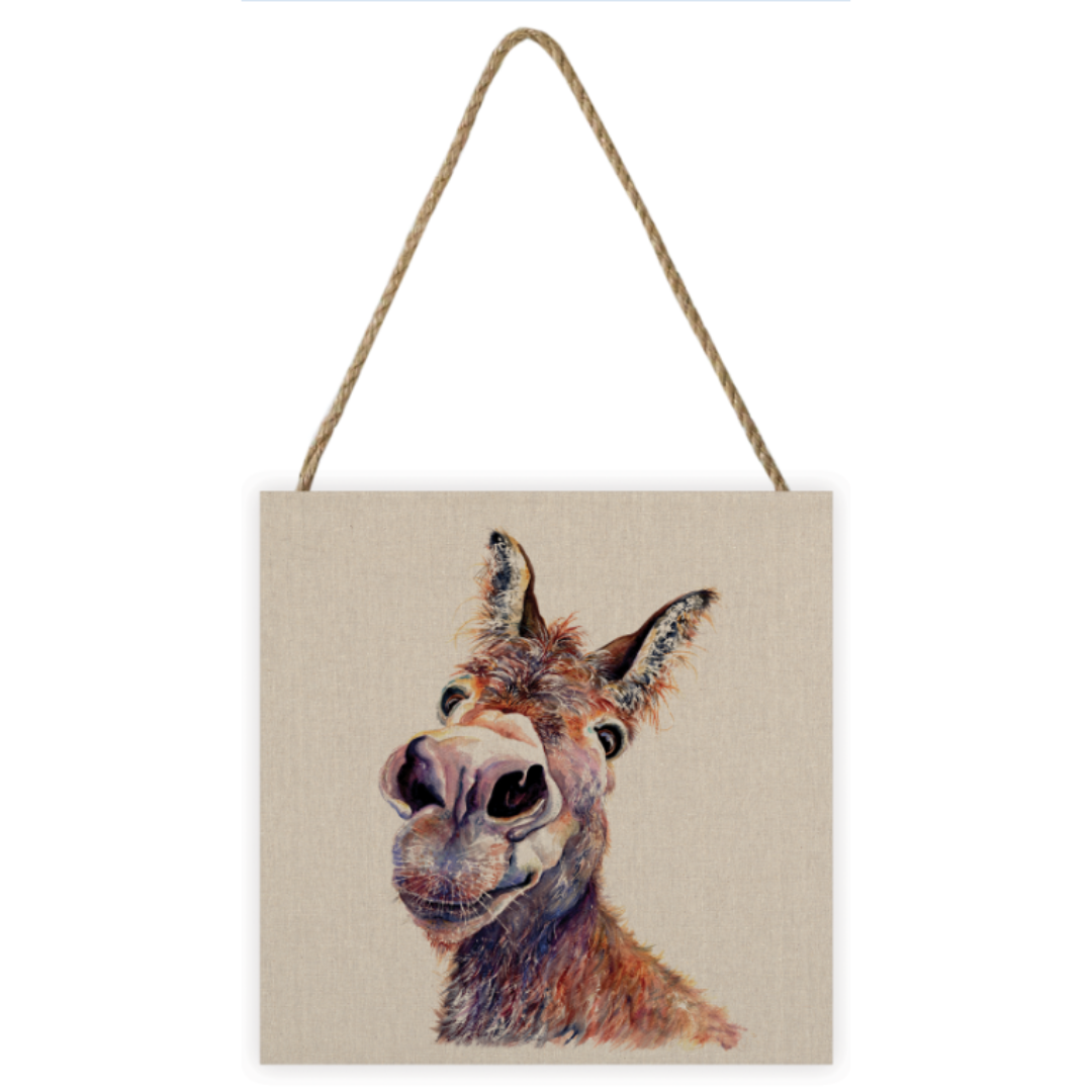 Doreen the Donkey Small Wooden Hanging Block