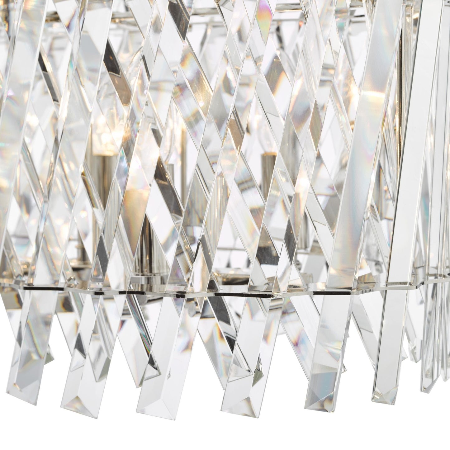 Entwine 10 Light Polished Nickel & Crystal Ceiling Pendant Bar