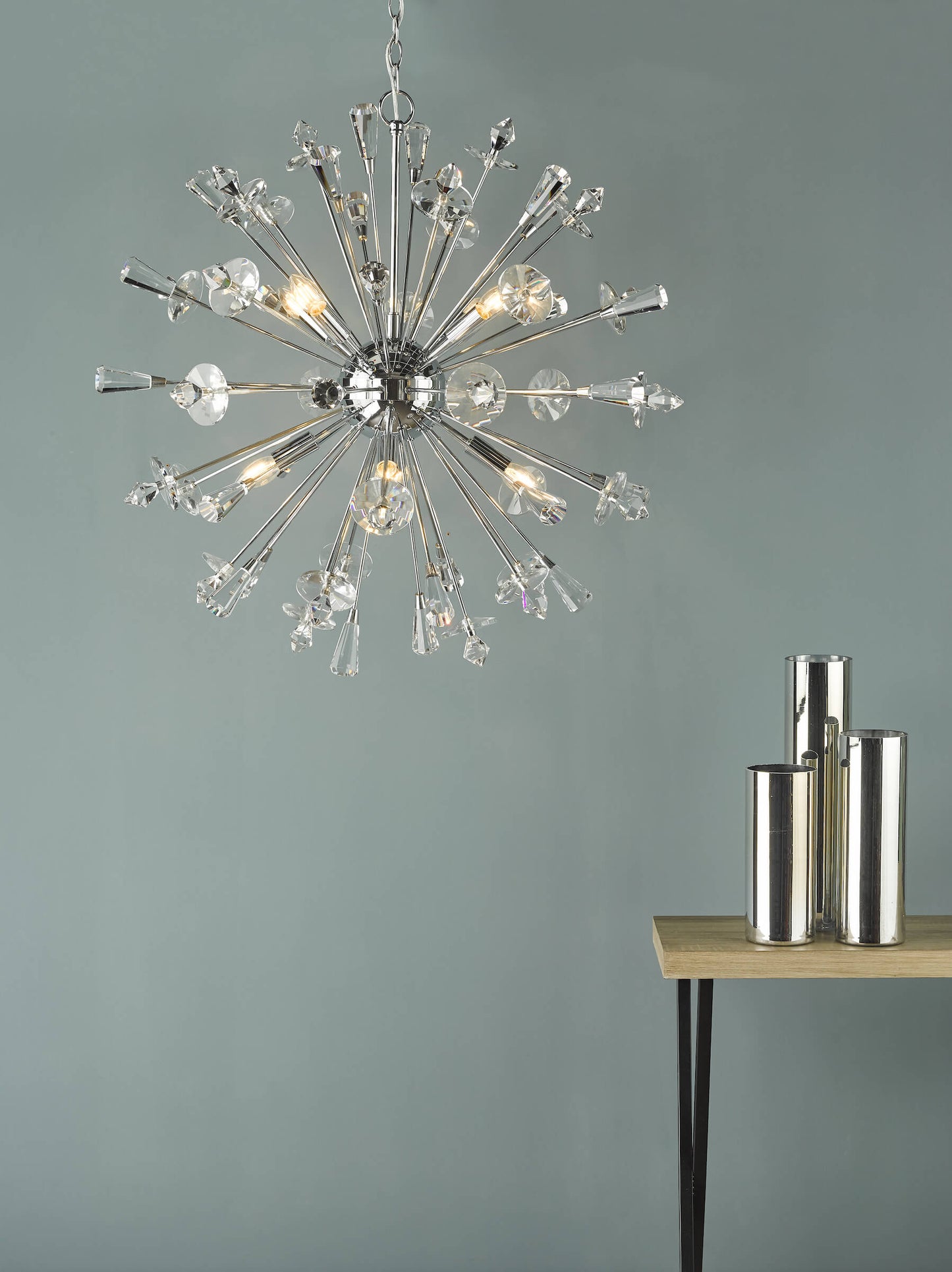 Exodus 8 Light Polished Chrome Pendant Ceiling Light