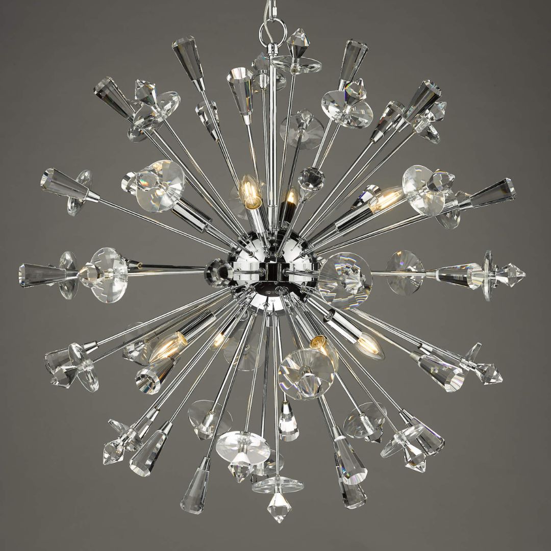 Exodus 8 Light Polished Chrome Pendant Ceiling Light