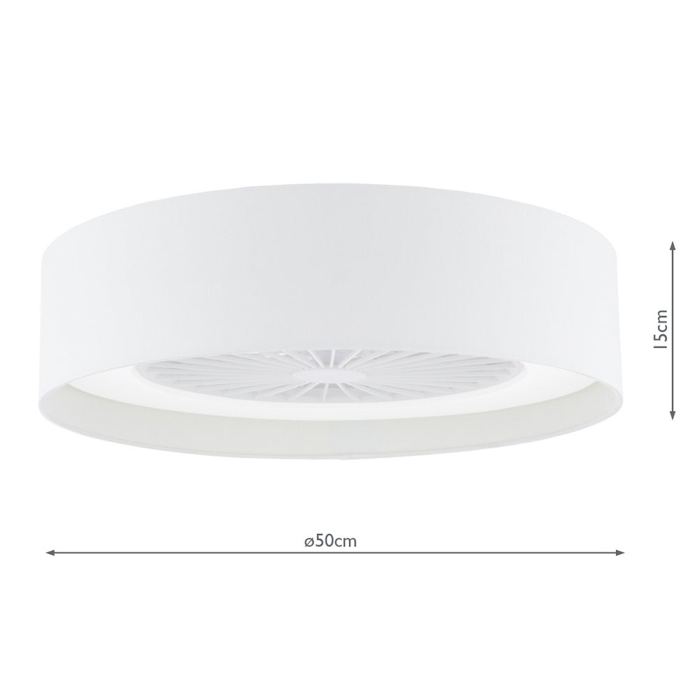 Fan White LED Flush