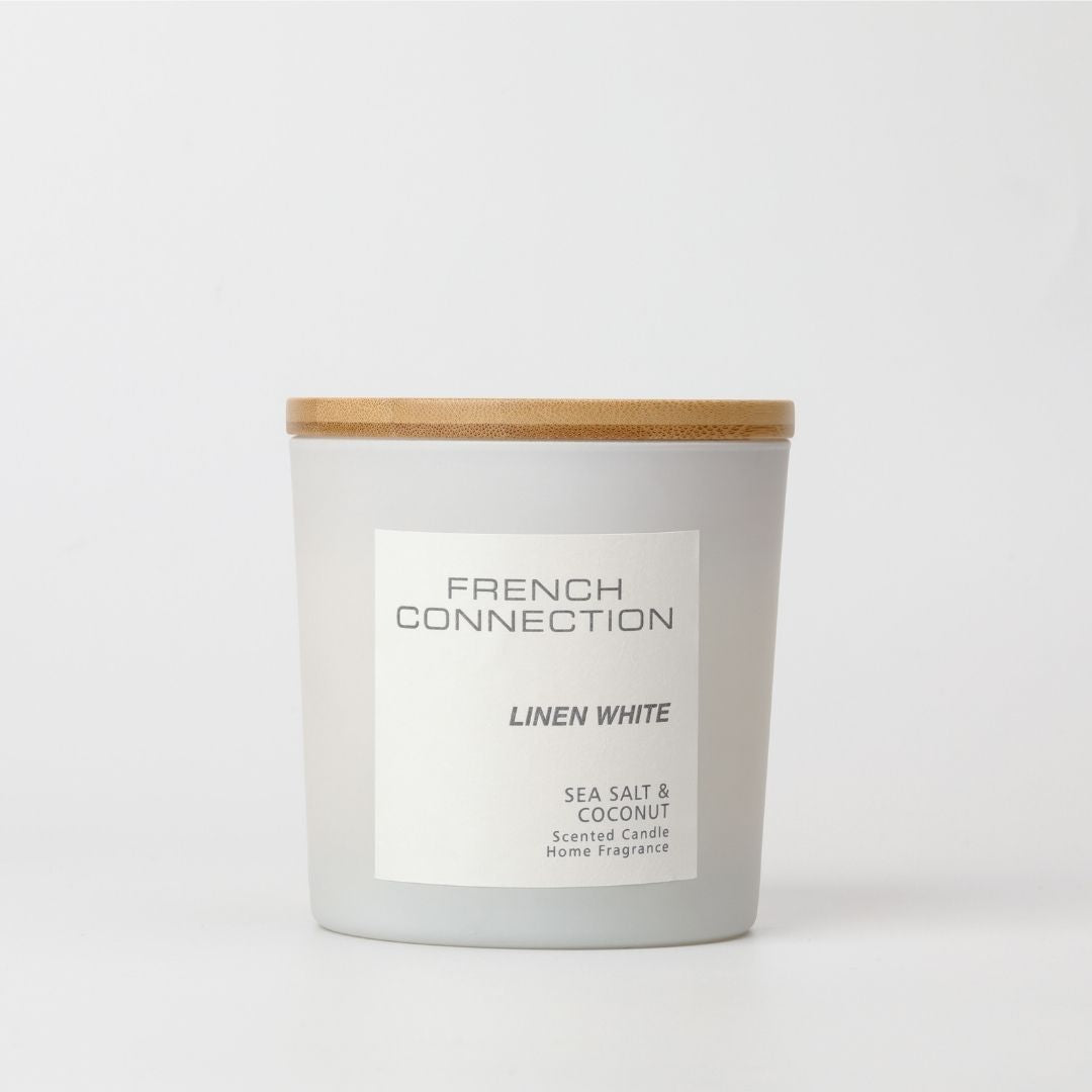 French Connection 2 Wick Scented Candle Linen White