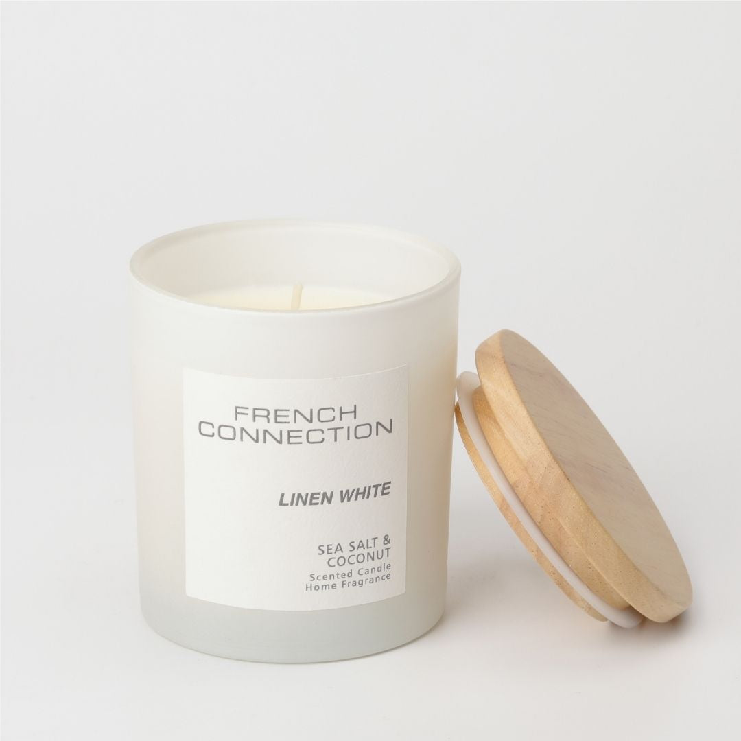 French Connection 1 Wick Scented Candle Linen White