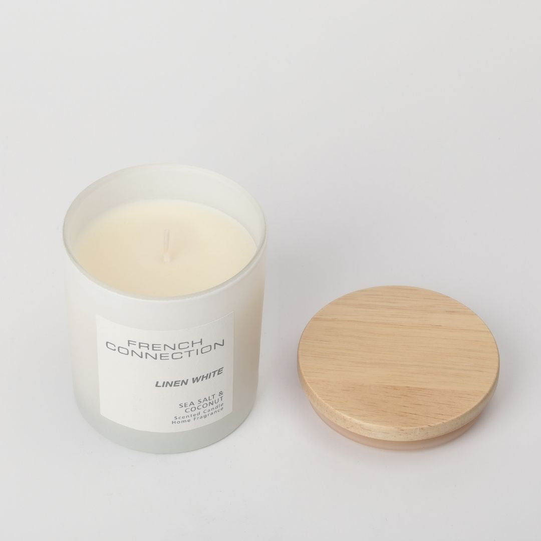 French Connection 1 Wick Scented Candle Linen White