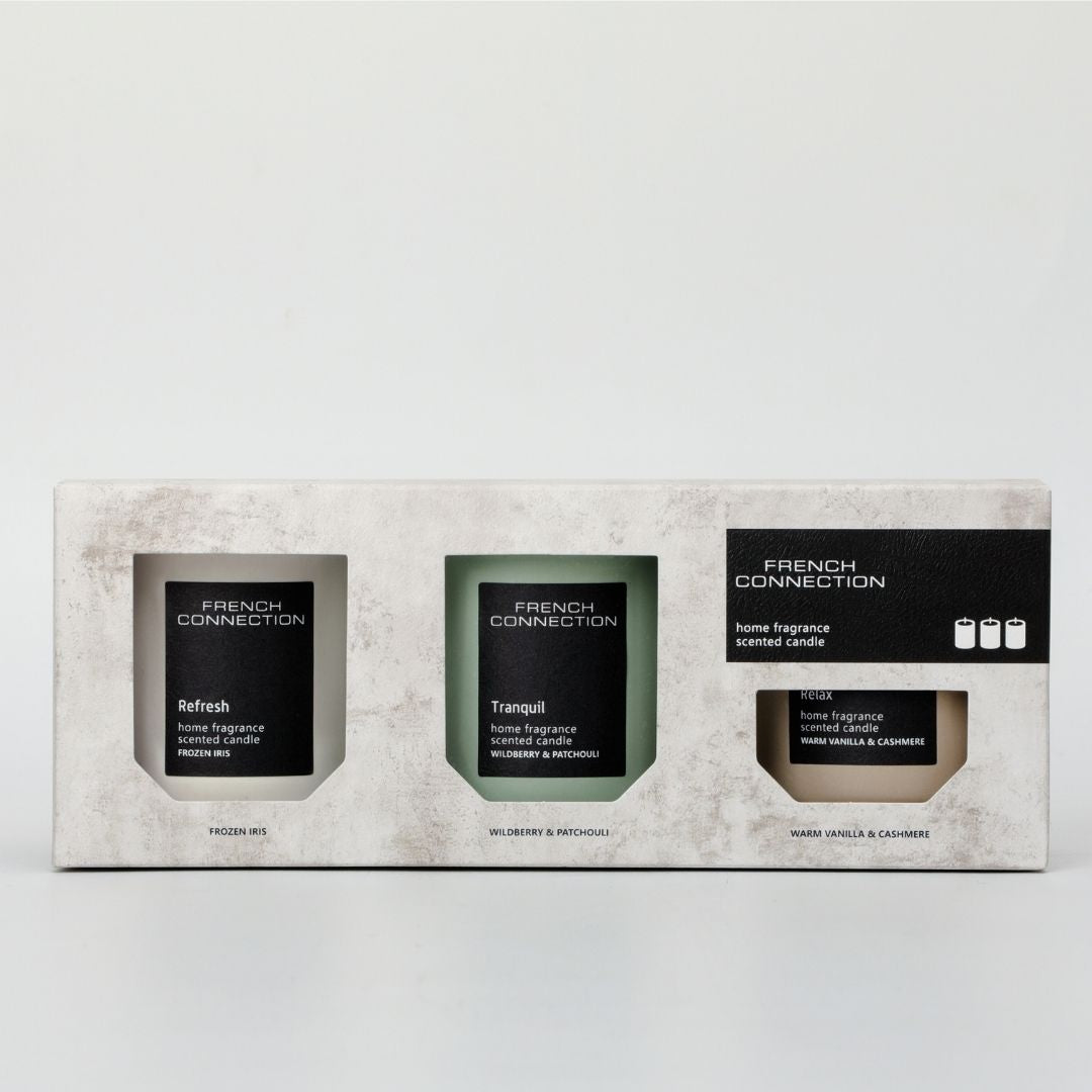 French Connection Set of 3 Small Mixed Candles
