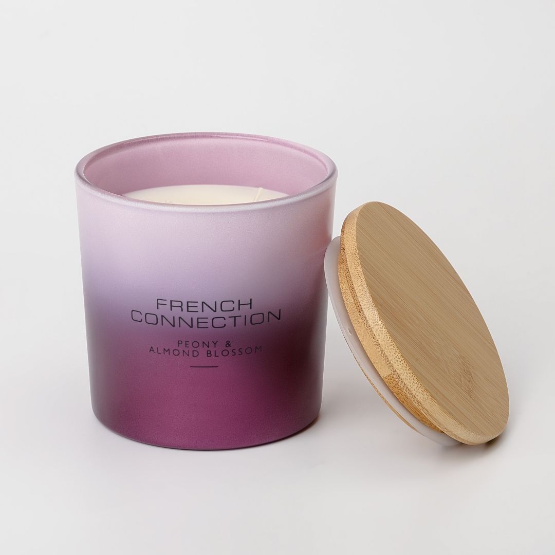 French Connection 2 Wick Scented Candle Peony & Almond Blossom
