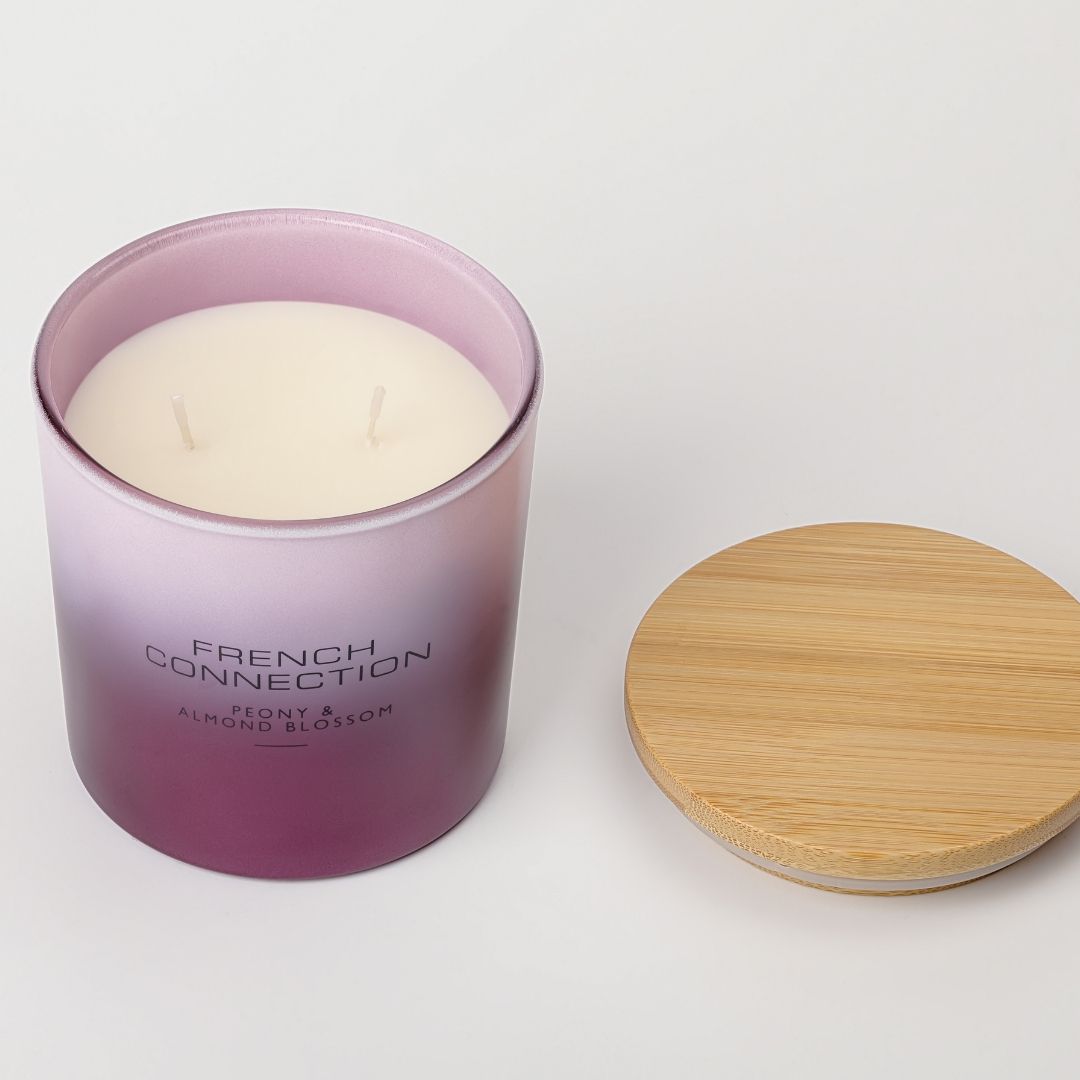 French Connection 2 Wick Scented Candle Peony & Almond Blossom