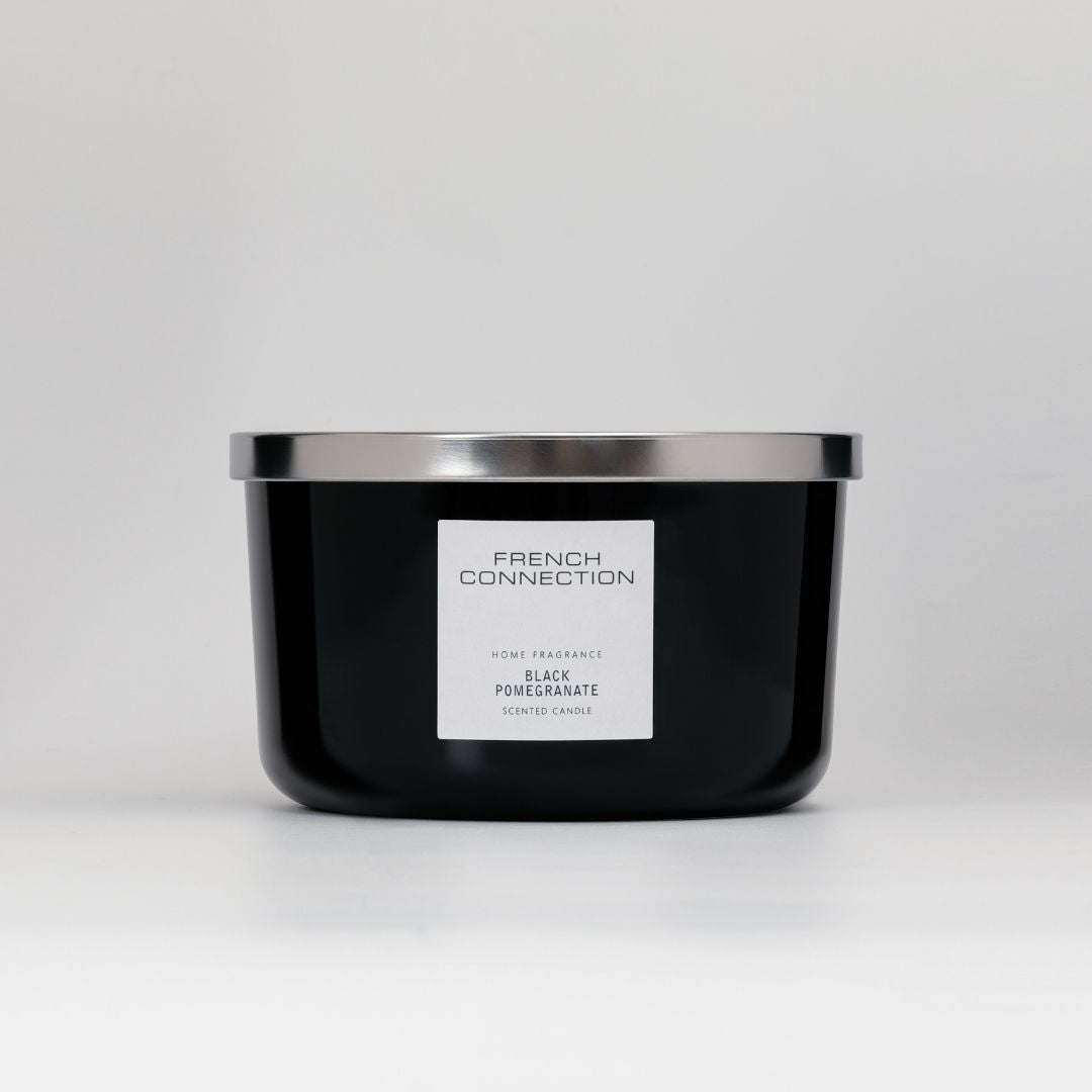 French Connection 3 Wick Scented Candle Black Pomegranate