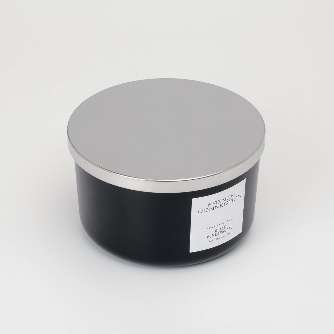 French Connection 3 Wick Scented Candle Black Pomegranate
