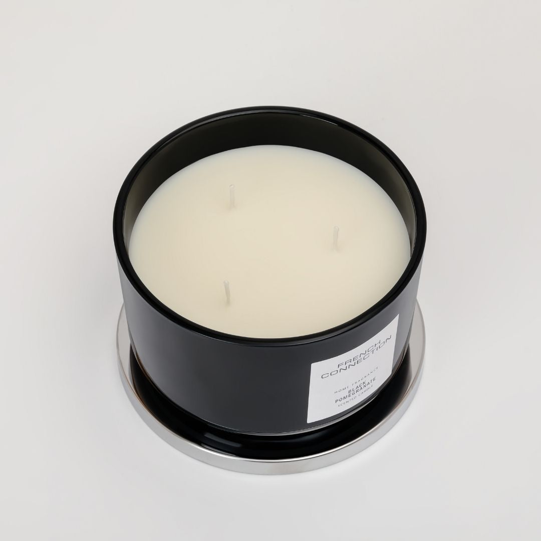 French Connection 3 Wick Scented Candle Black Pomegranate