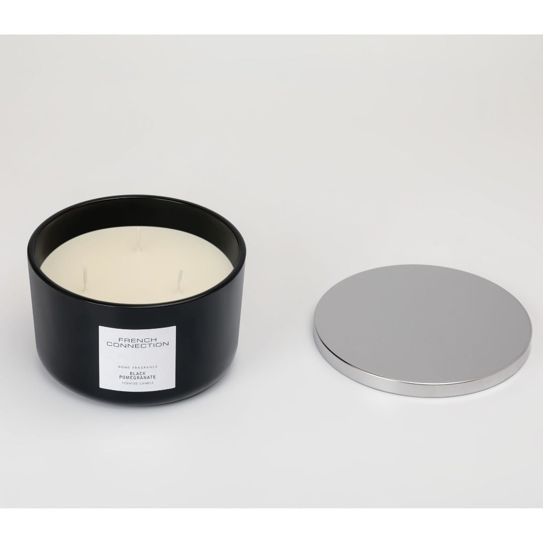 French Connection 3 Wick Scented Candle Black Pomegranate