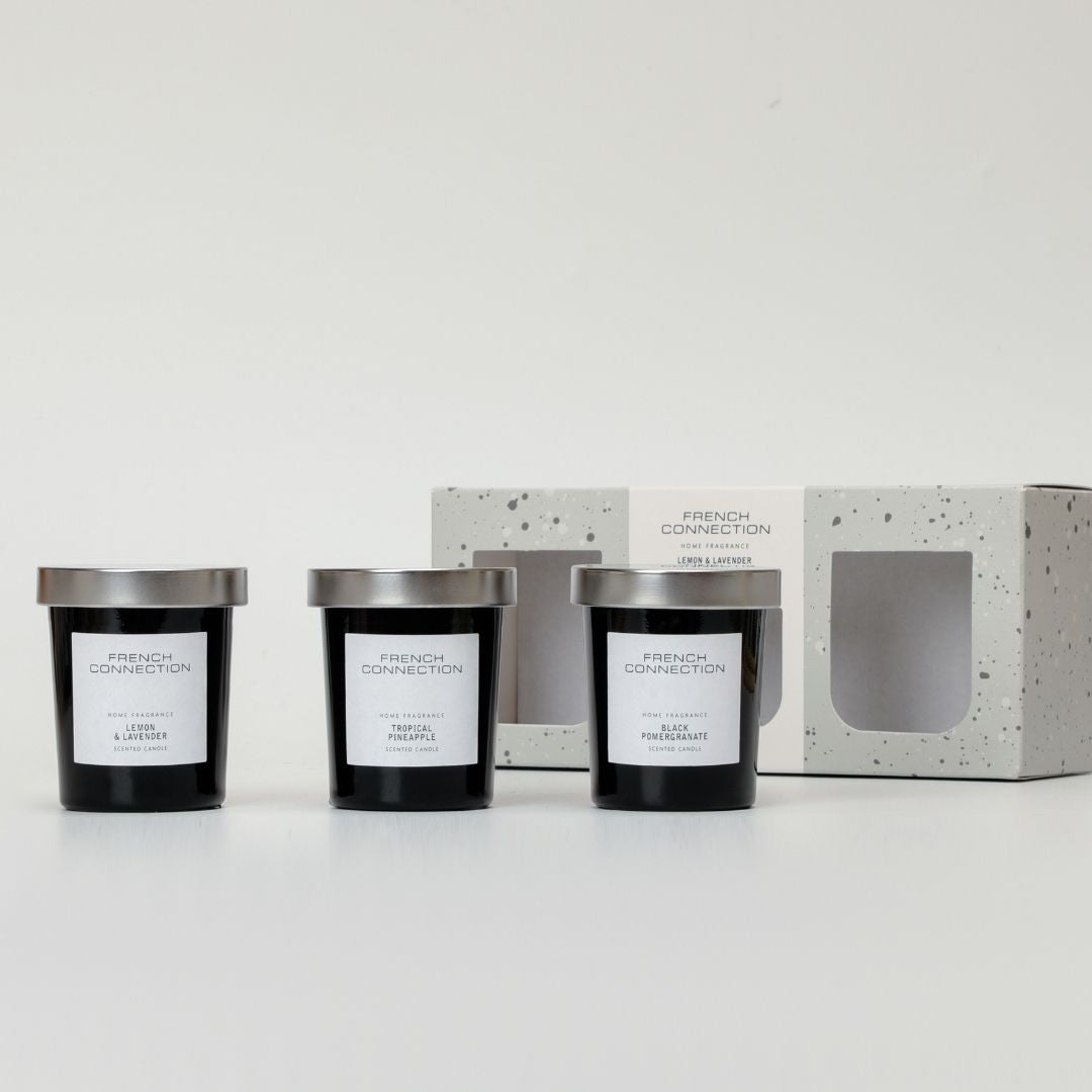 French Connection Set of 3 Small Mixed Scented Candles