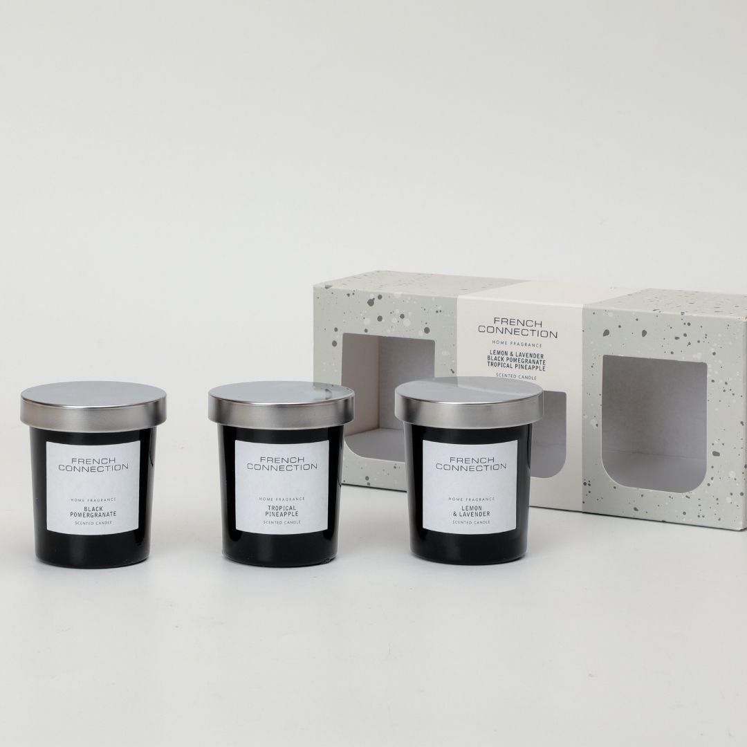 French Connection Set of 3 Small Mixed Scented Candles