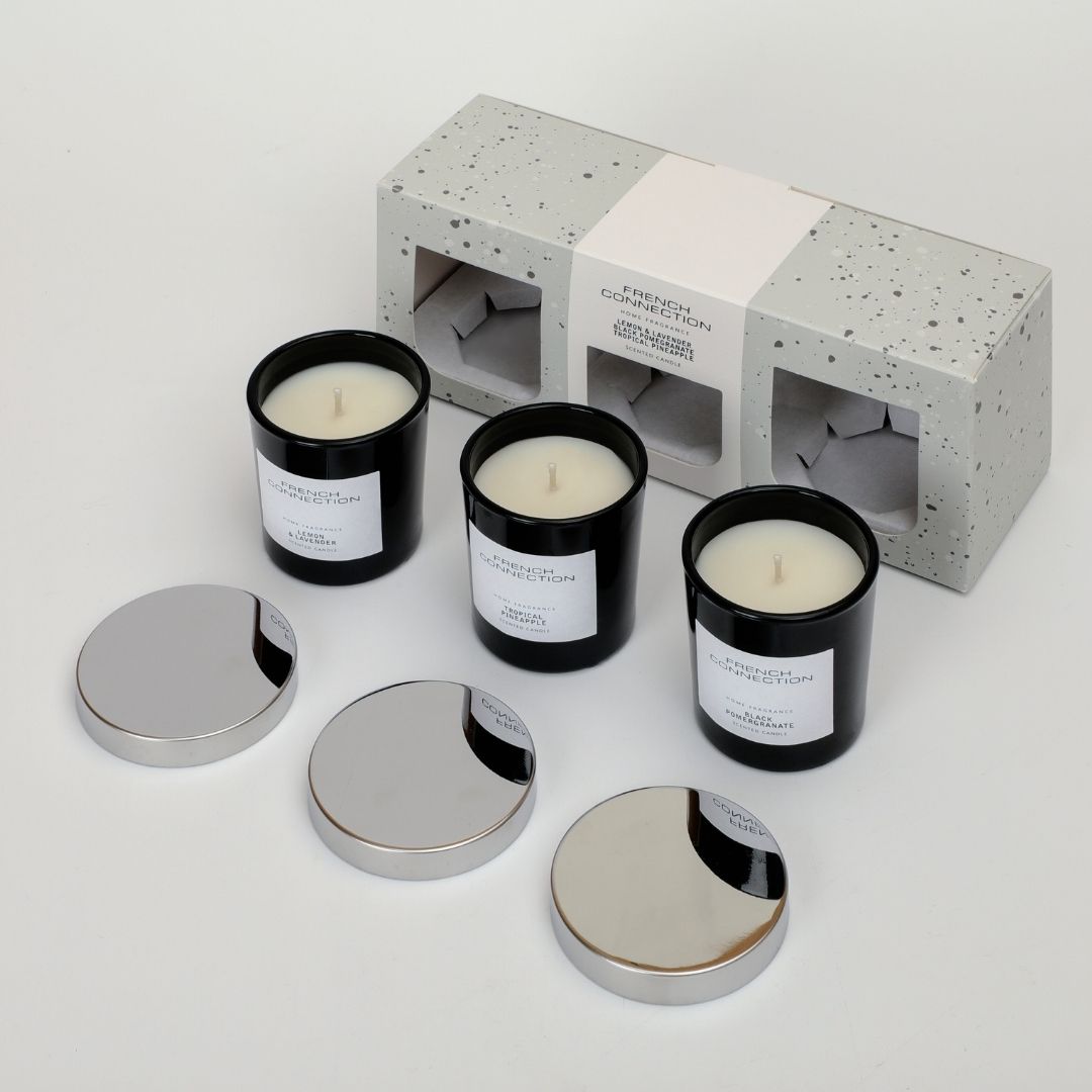French Connection Set of 3 Small Mixed Scented Candles
