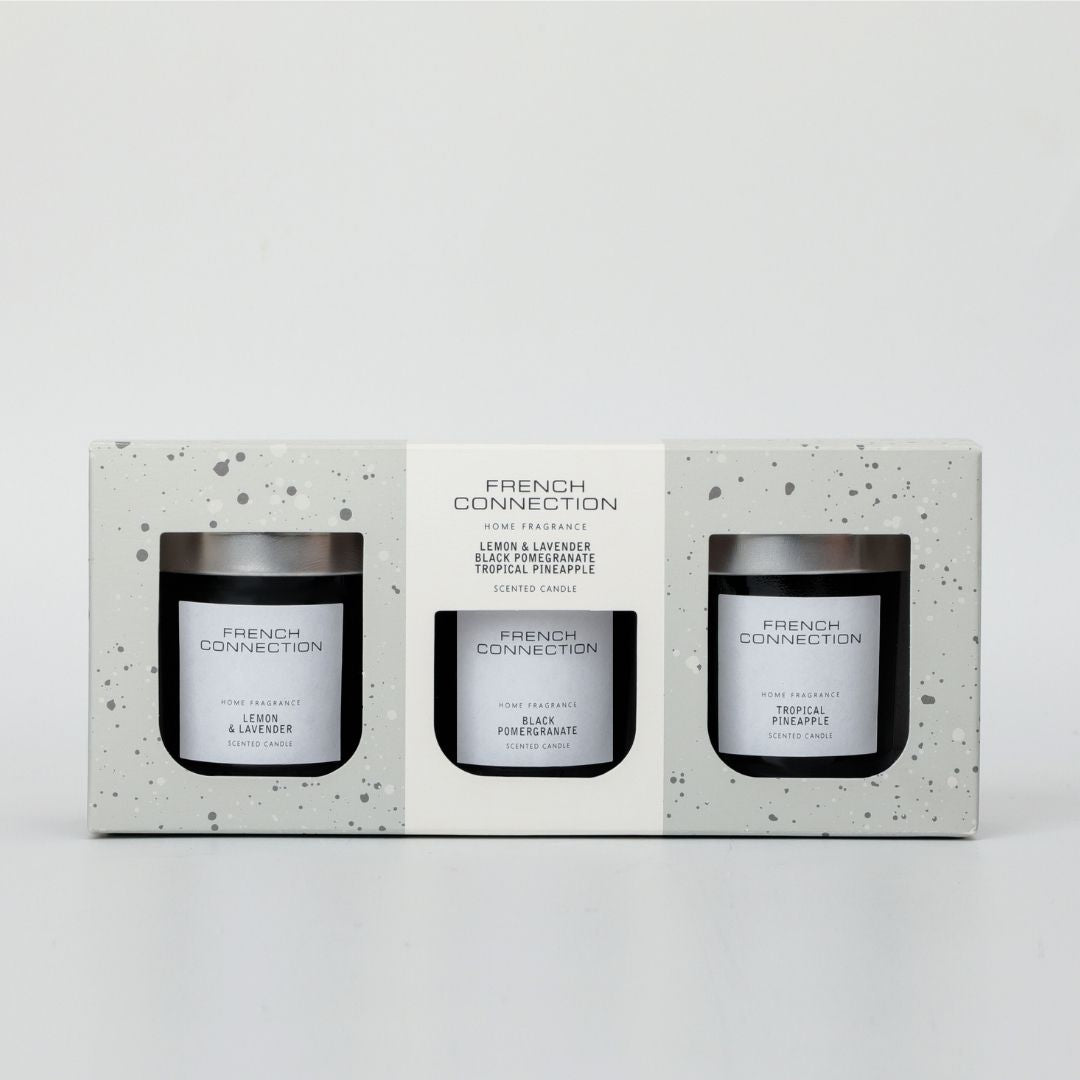 French Connection Set of 3 Small Mixed Scented Candles