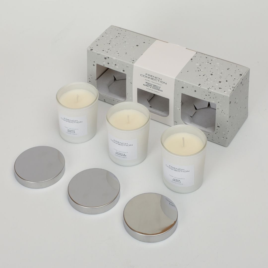 French Connection Set of 3 Small Mixed Scented Candles