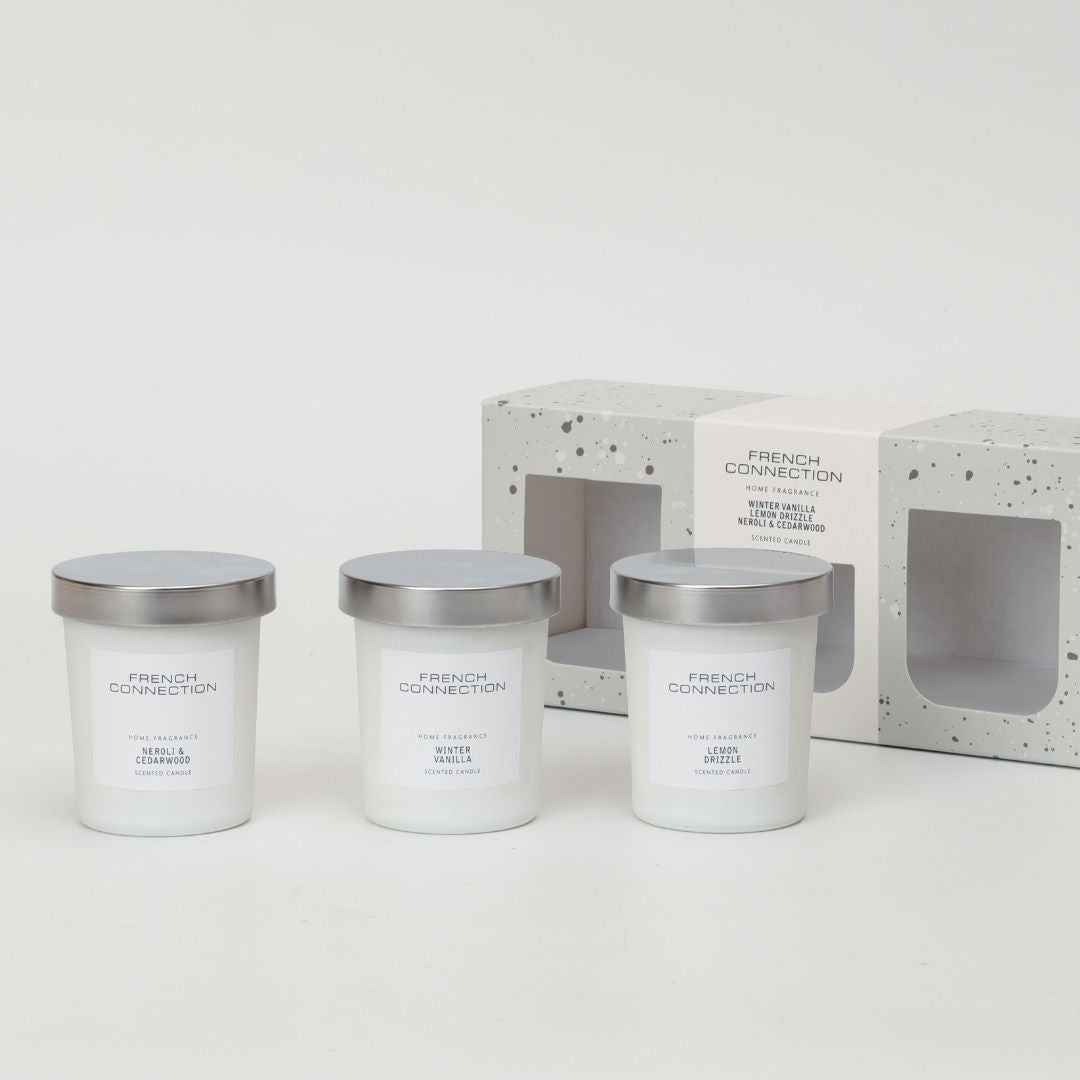French Connection Set of 3 Small Mixed Scented Candles