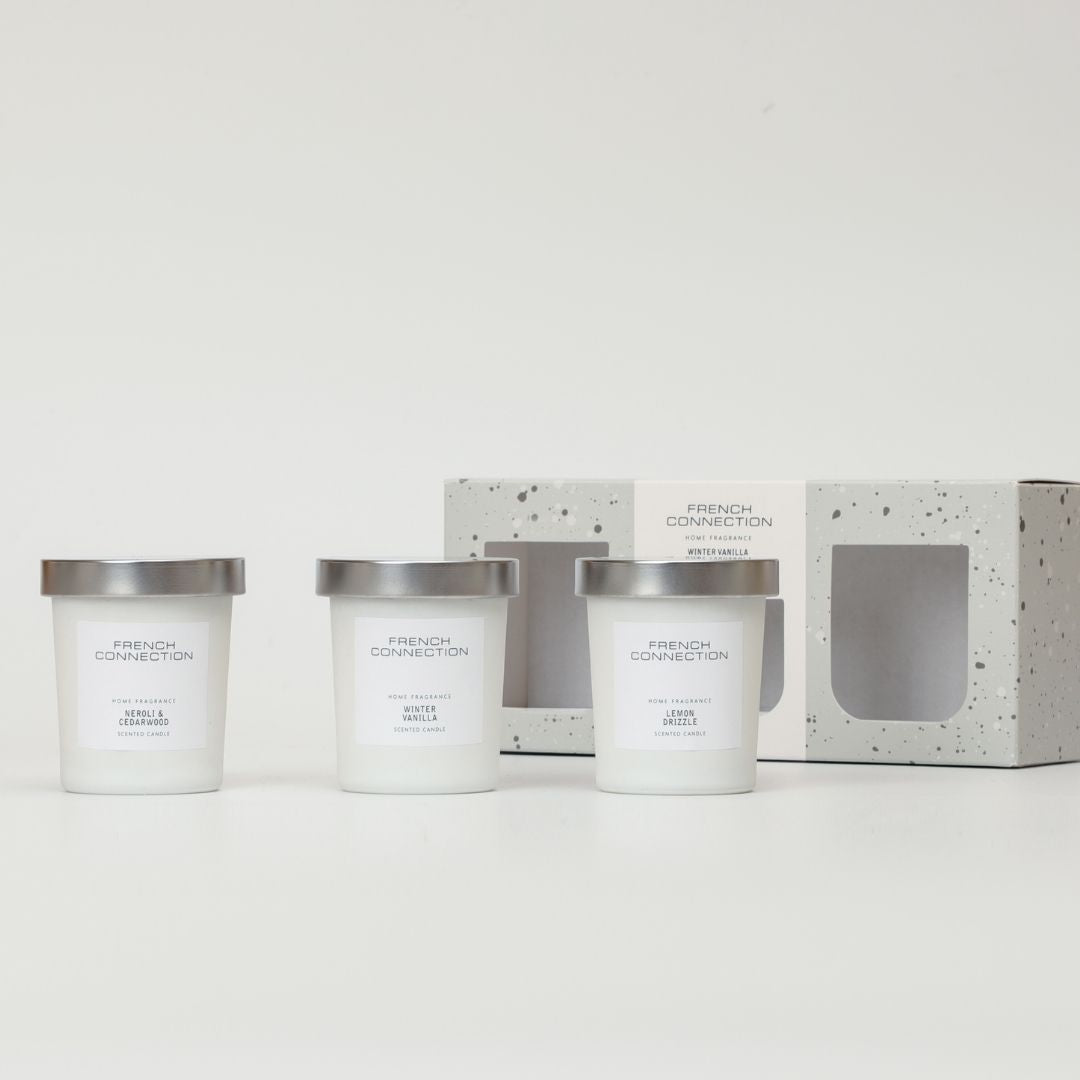 French Connection Set of 3 Small Mixed Scented Candles