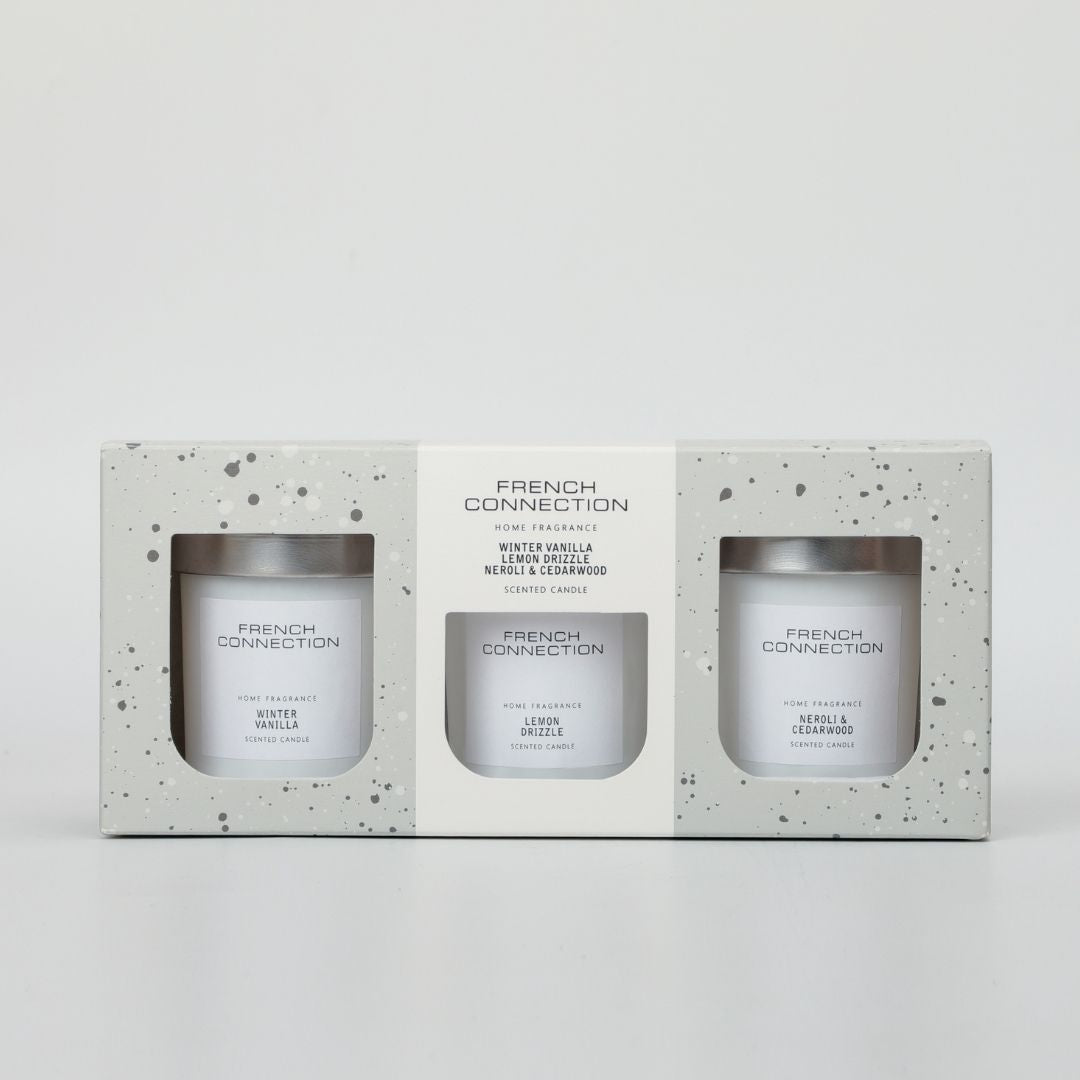 French Connection Set of 3 Small Mixed Scented Candles