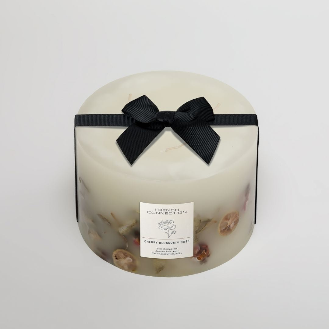 French Connection 4 Wick Scented Candle Cherry Blossom Rose