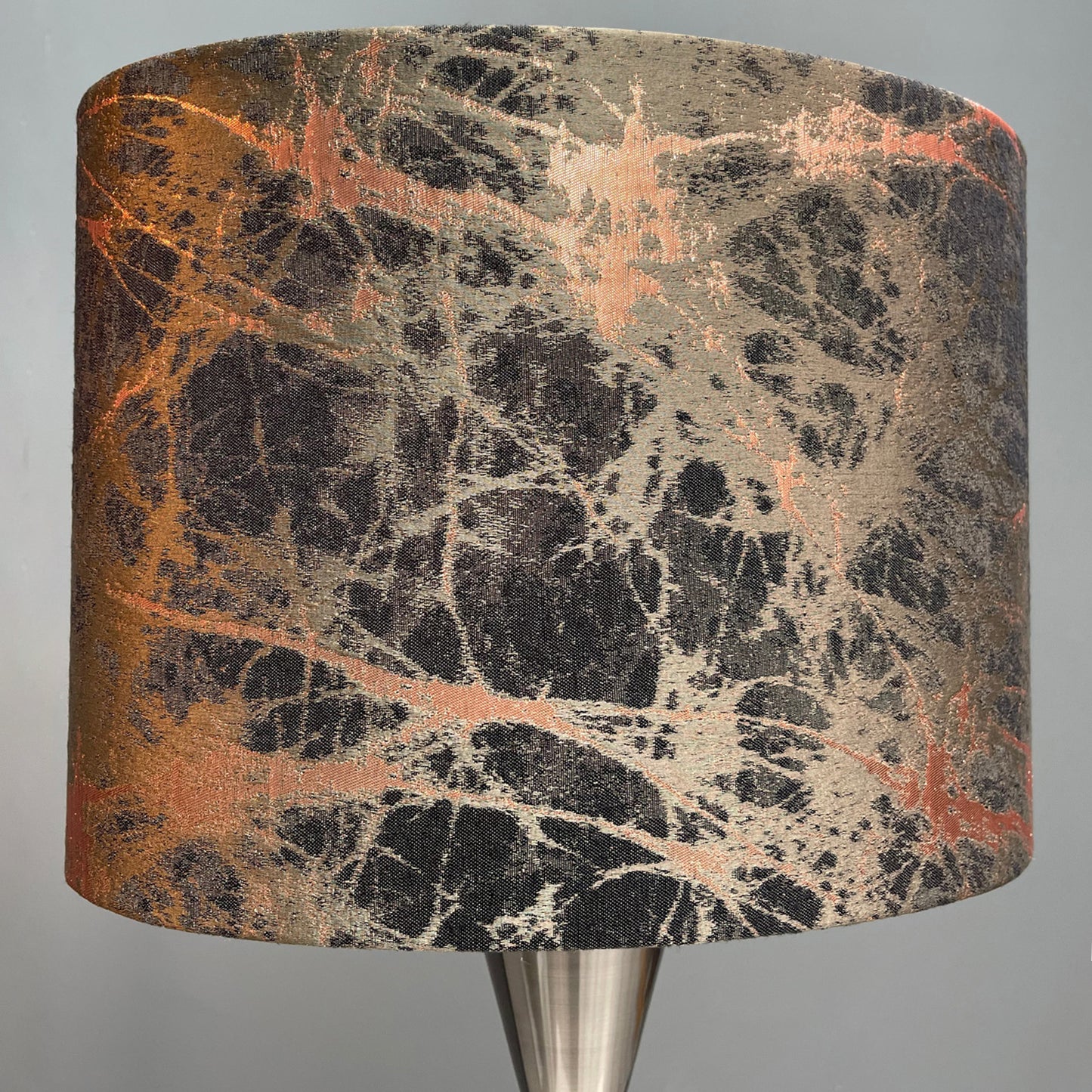 Black and Copper Brushed Lava Shade with Copper Lining 33 cm