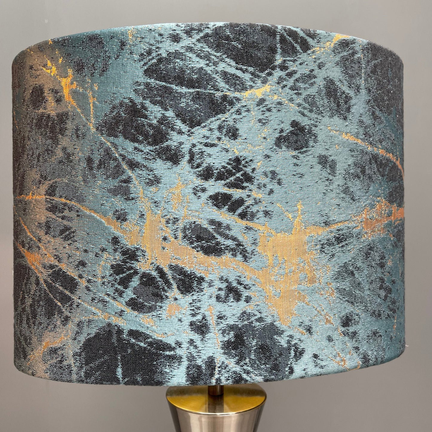 Teal and Gold Brushed Lava Shade with Gold Lining 28 cm