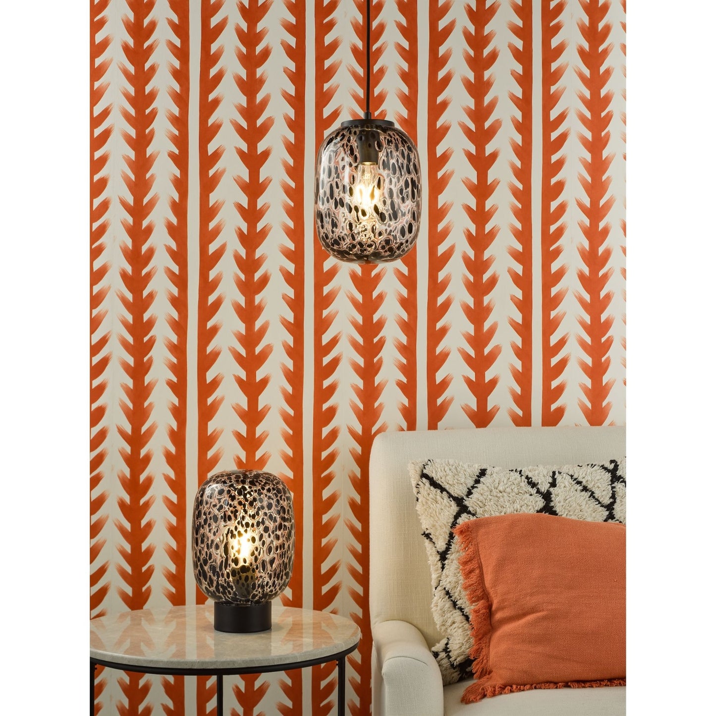 Gethin Black Confetti Glass Table Lamp