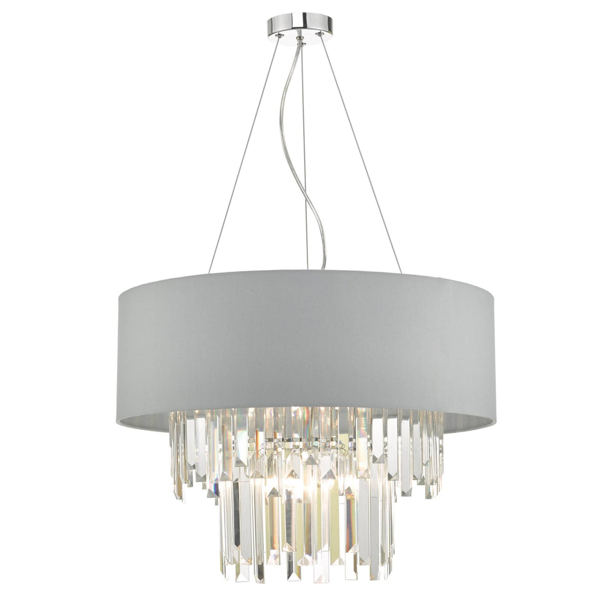 Halle Grey & Crystal Ceiling Pendant