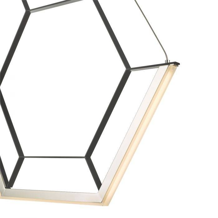 Hexagon Black Geometric LED Pendant Ceiling Light