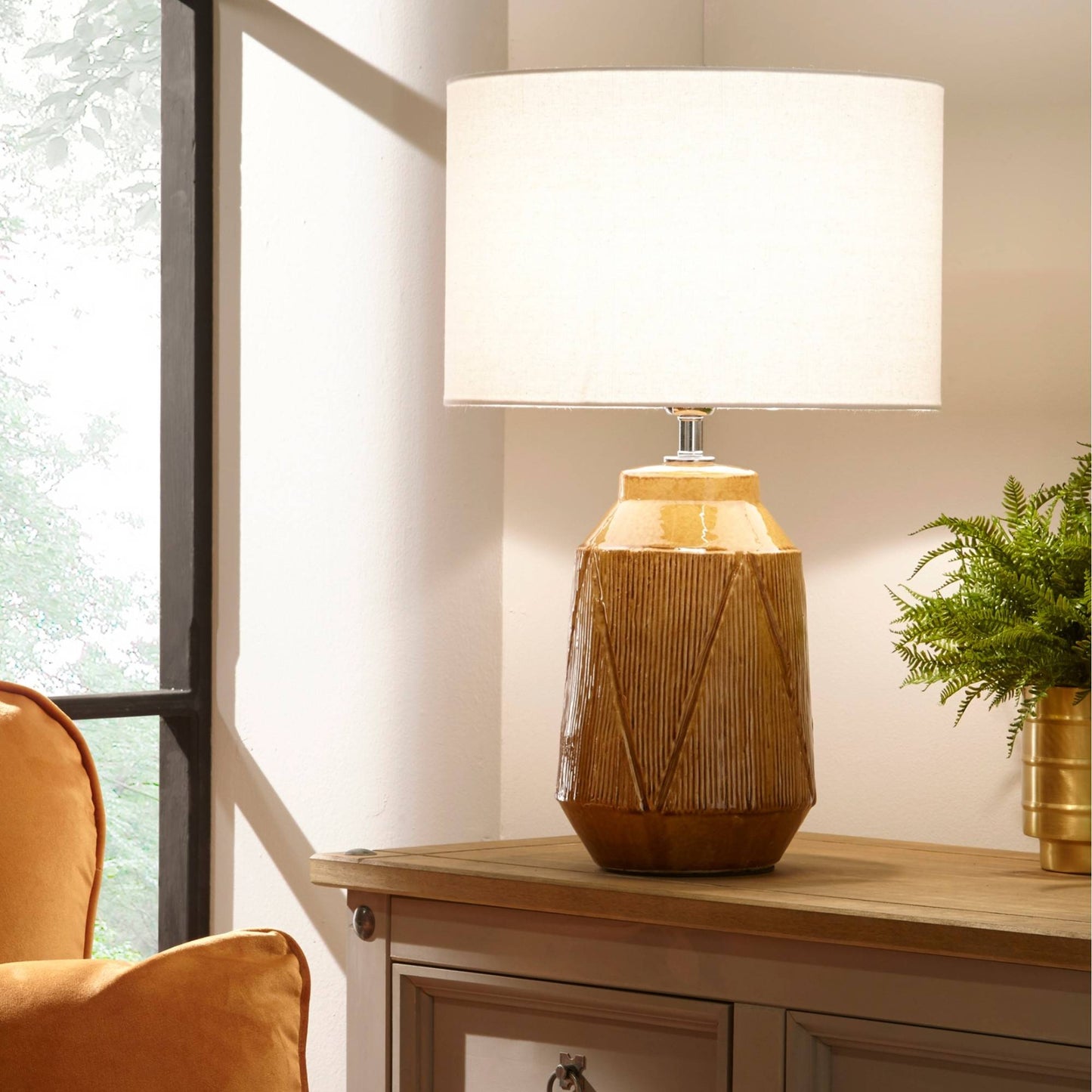 Safi Ochre Ceramic Table Lamp
