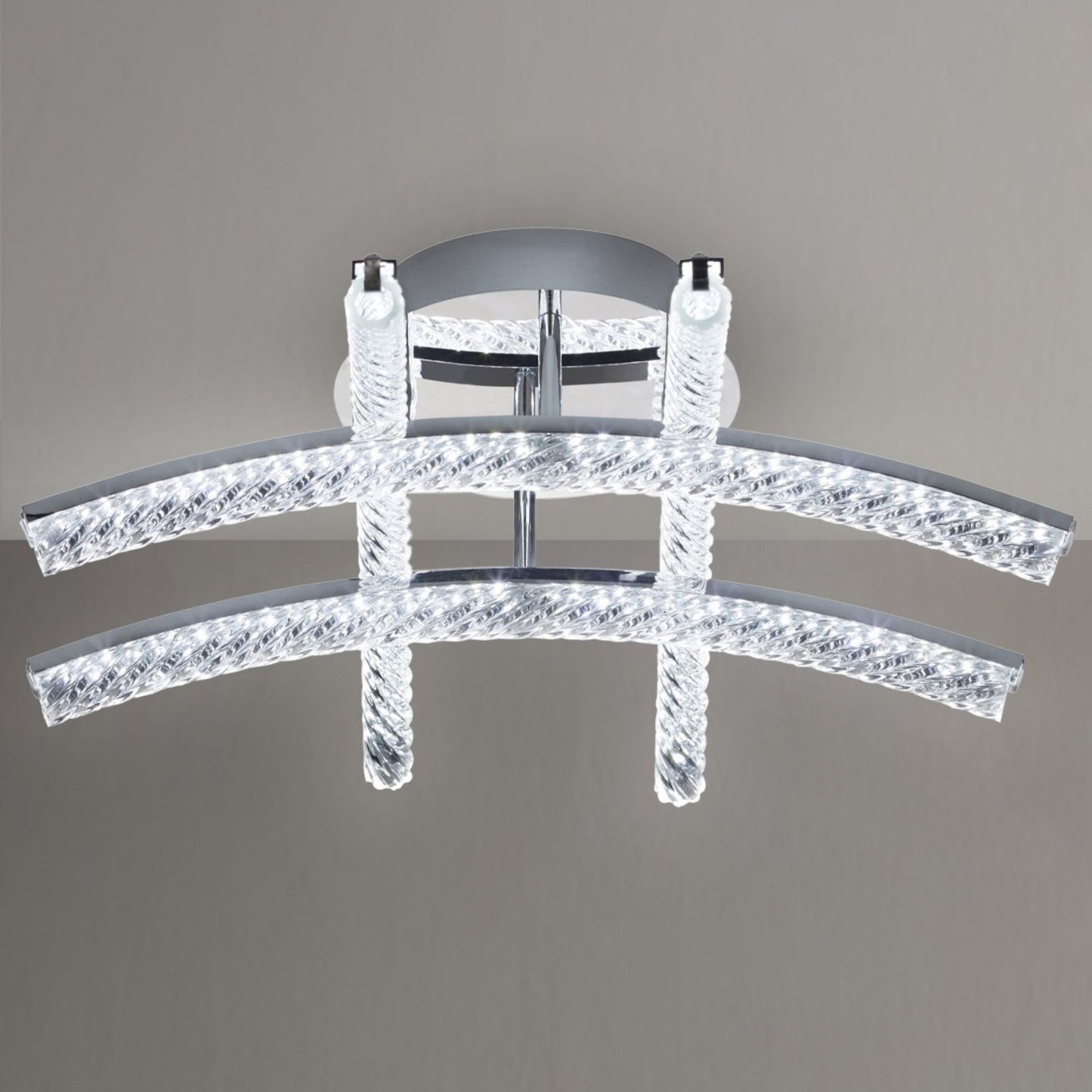 Edgar Crystal LED Semi-Flush Ceiling Light